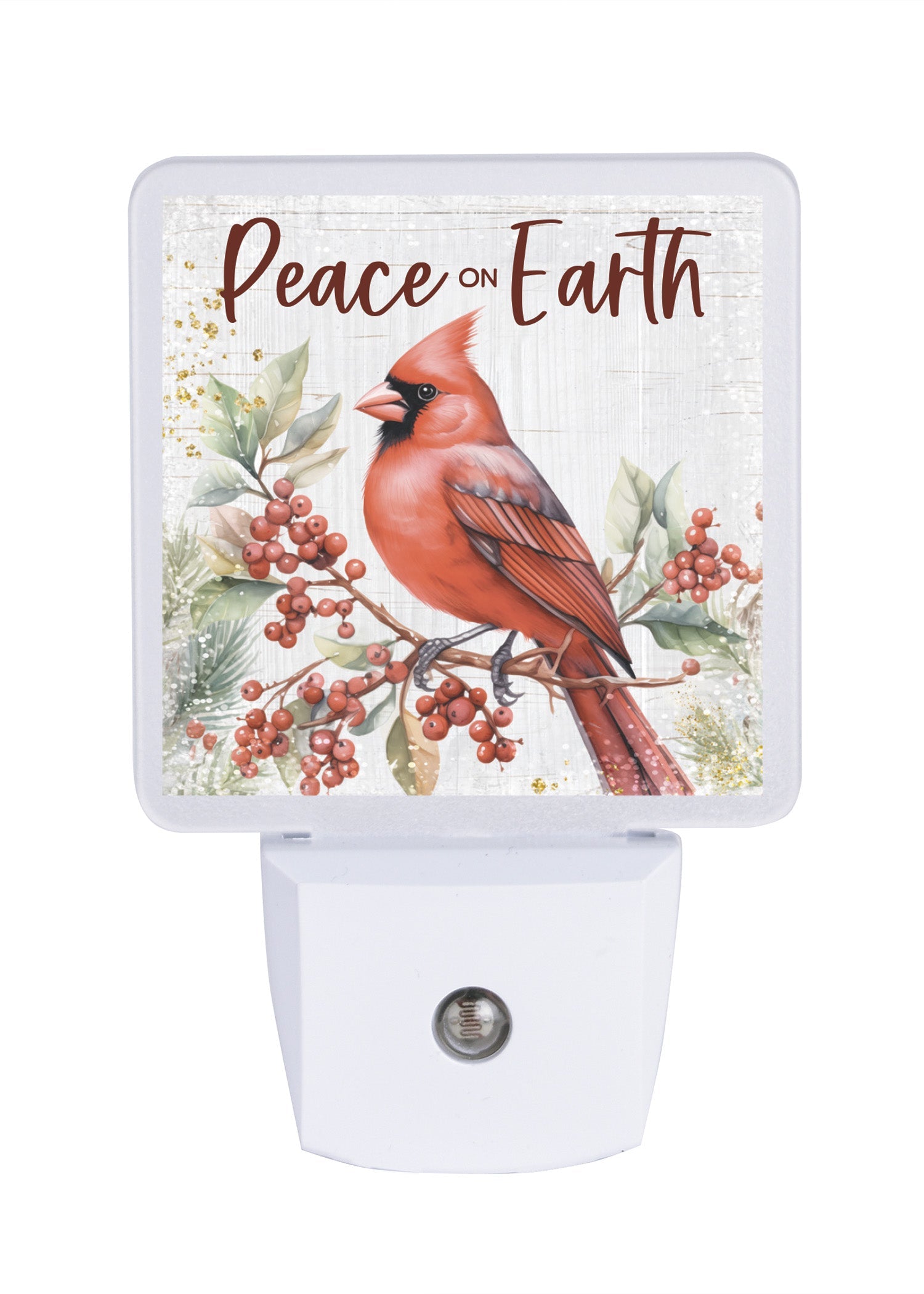 LED nightlight featuring a male cardinal, perfect for festive holiday décor.