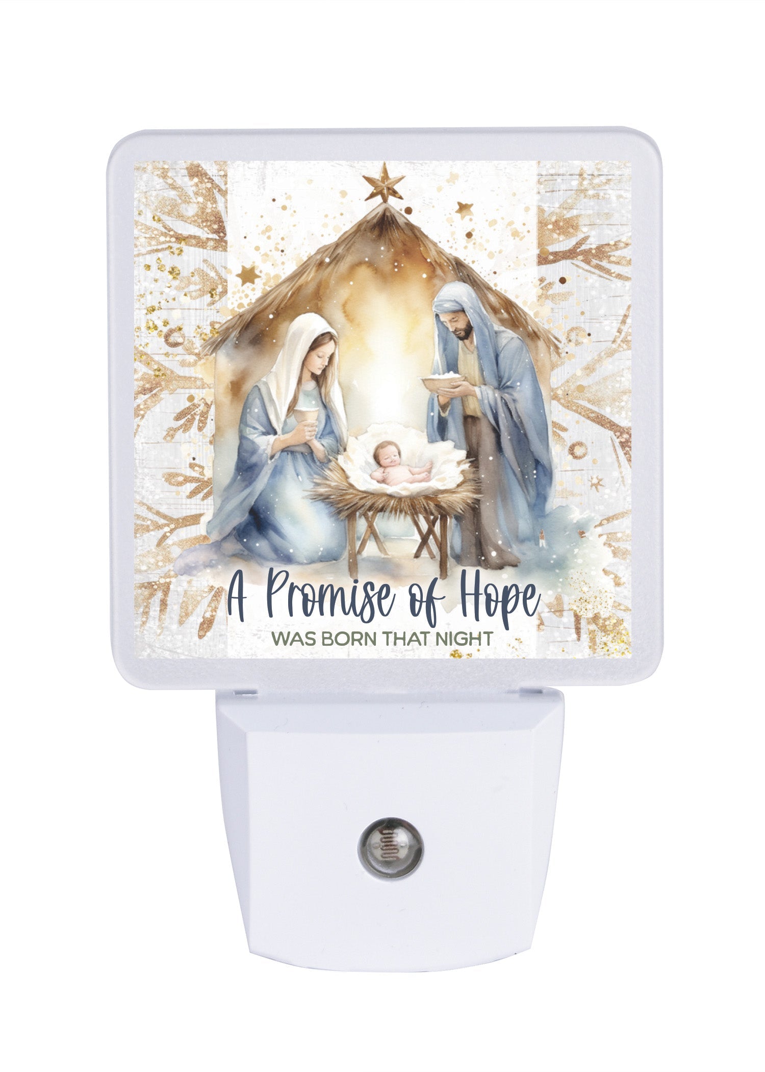 LED nightlight featuring the Nativity scene, perfect for festive holiday décor.