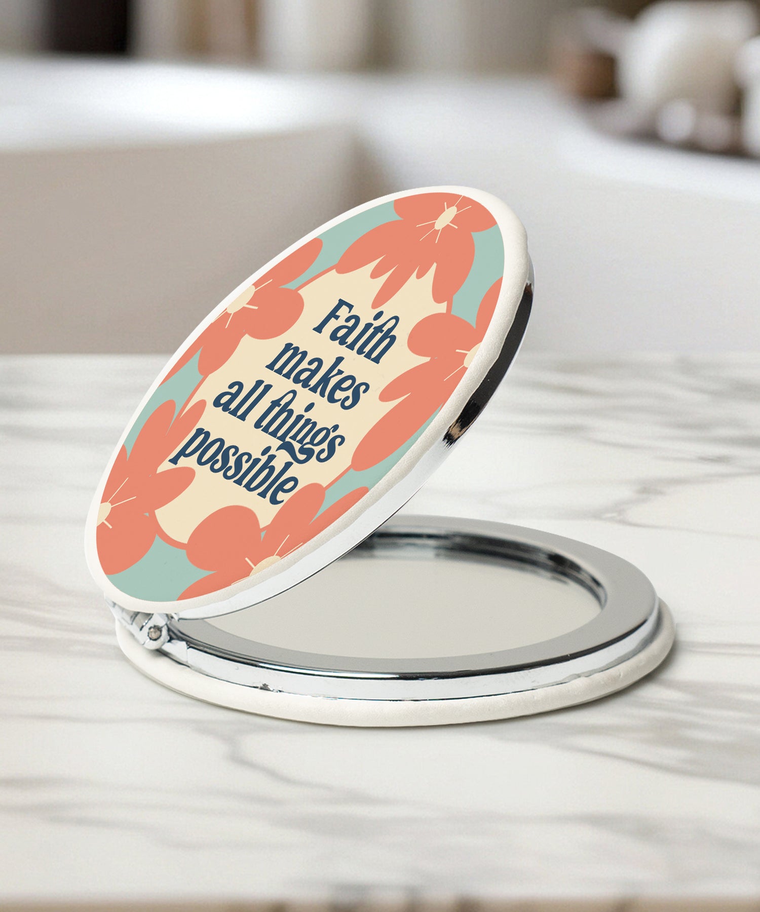 Faith Makes All Things Possible Compact Mirror