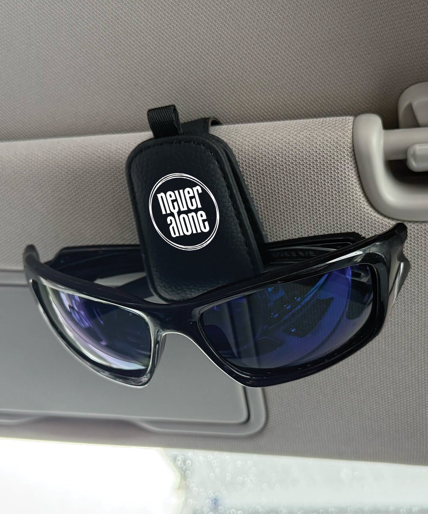 Never Alone Sunglasses Visor Clip