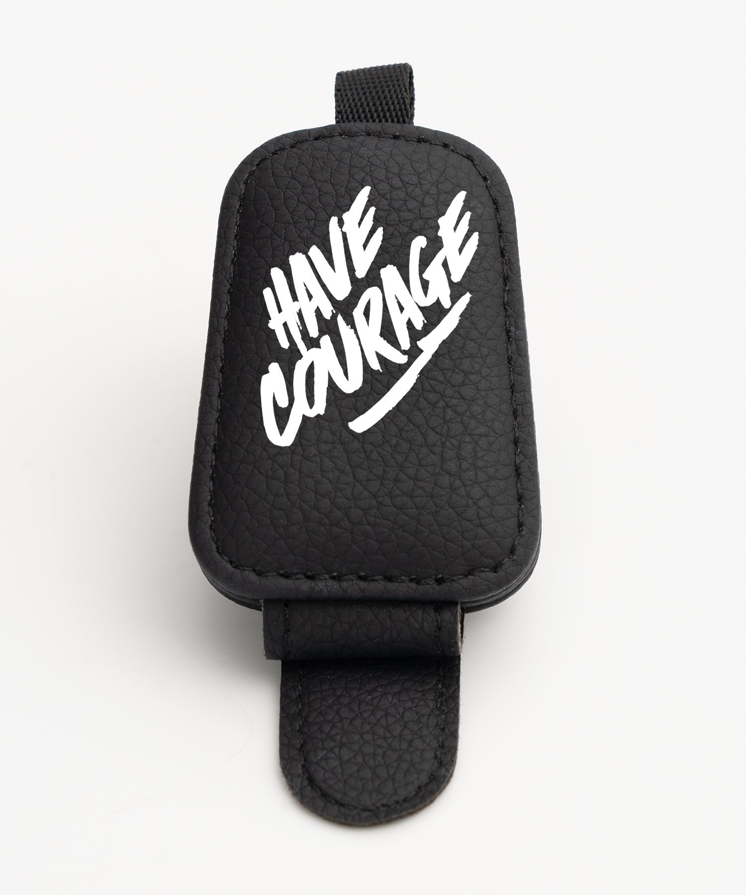 Have Courage leatherette sunglasses visor clip with magnetic closure