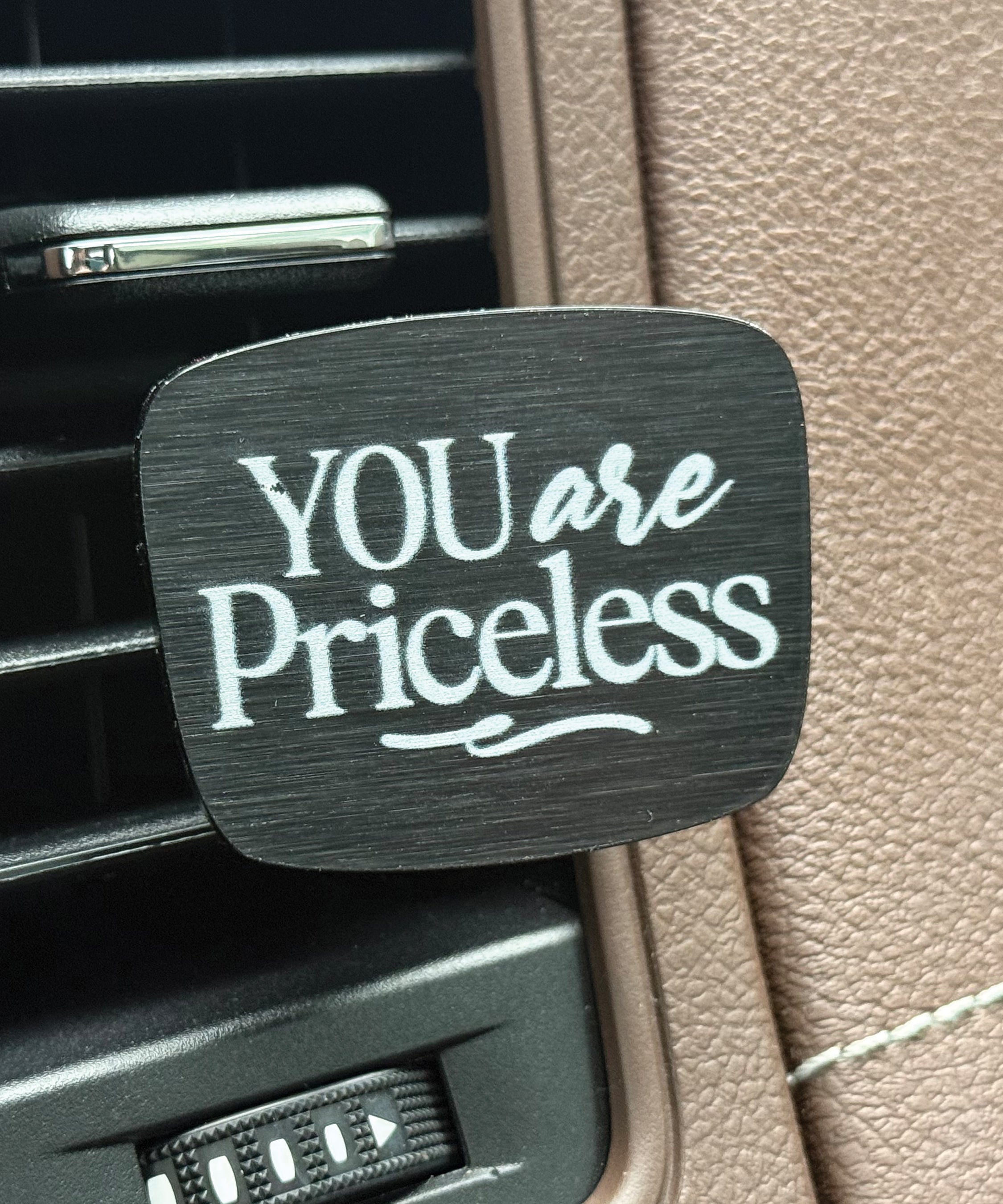 You Are Priceless acrylic Scentable Vent Clip with reusable fragrance pad