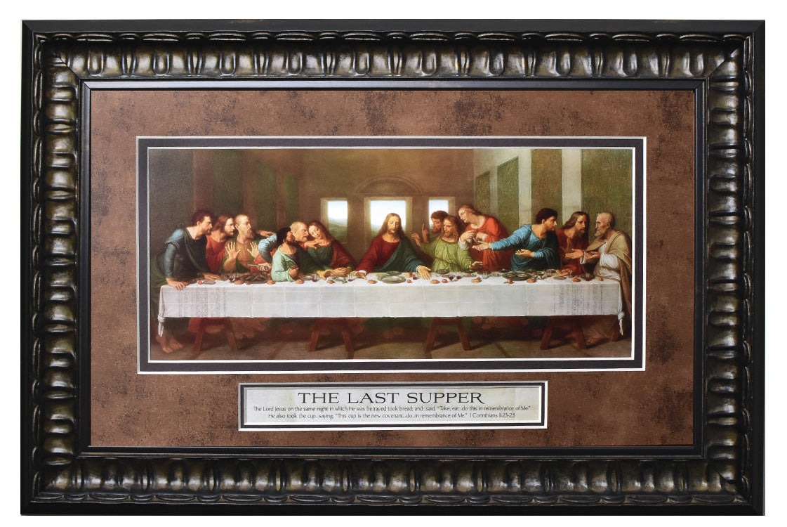 The Last Supper Framed Art with double matting and ornate frame.