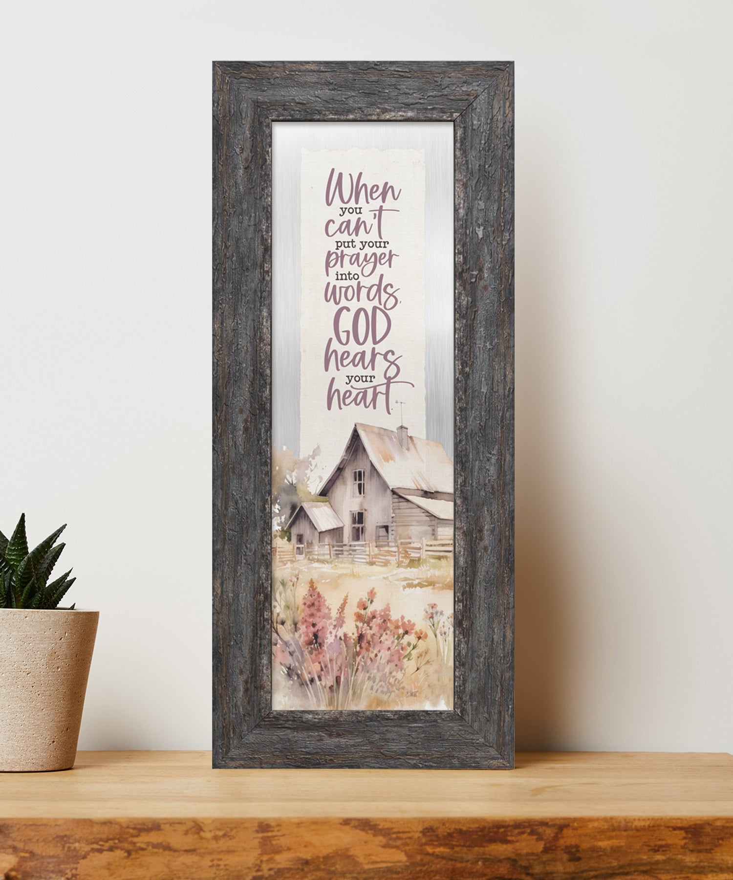 When You Can’t Metal Framed Art with Inspirational Message in Weathered Gray Barnwood Frame