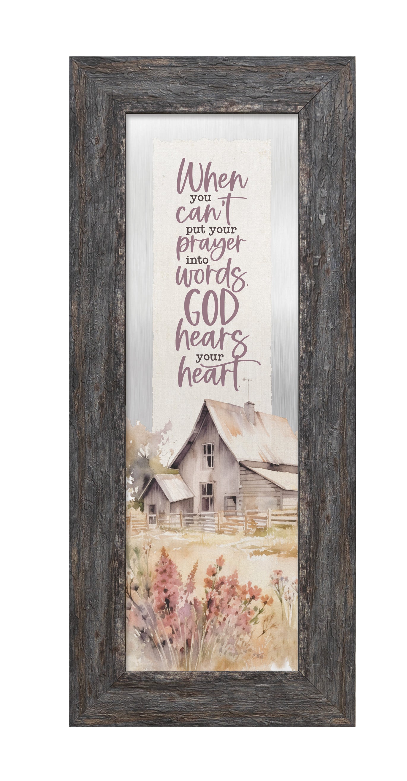When You Can’t Metal Framed Art with Inspirational Message in Weathered Gray Barnwood Frame
