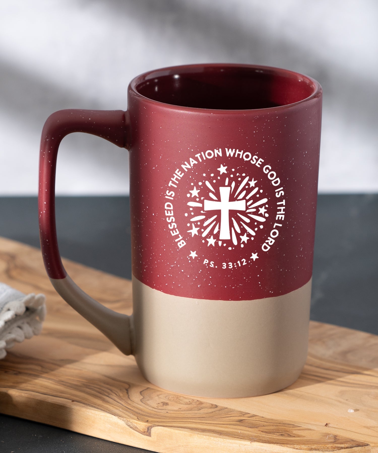 Blessed Is the Nation Pebble Mug