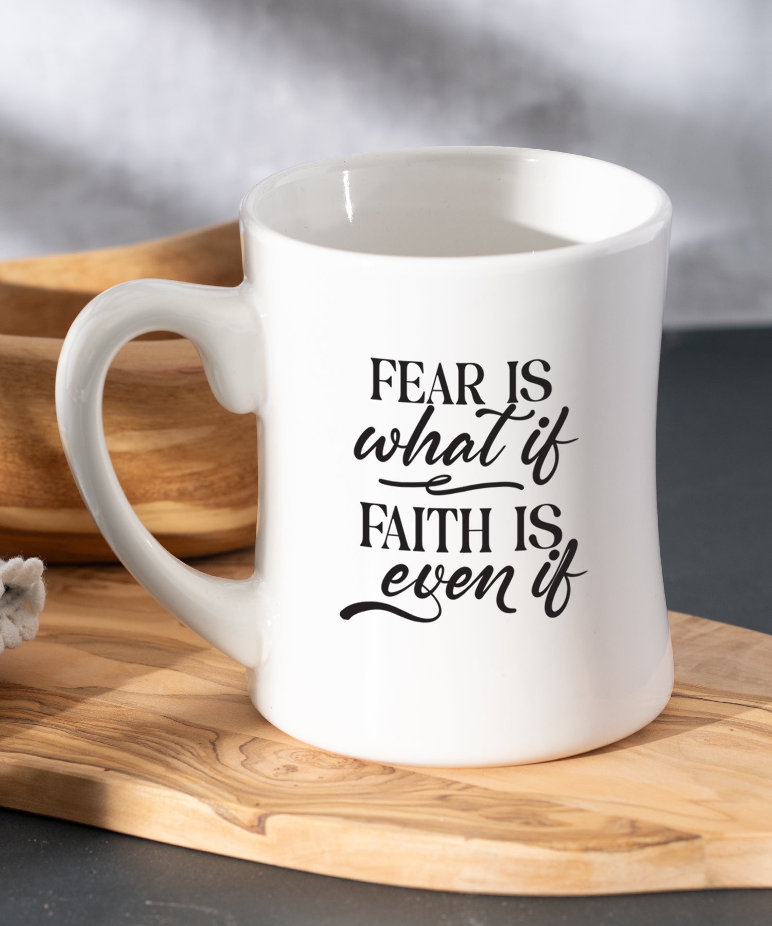 Fear Is / Faith Is Coffeehouse Mug