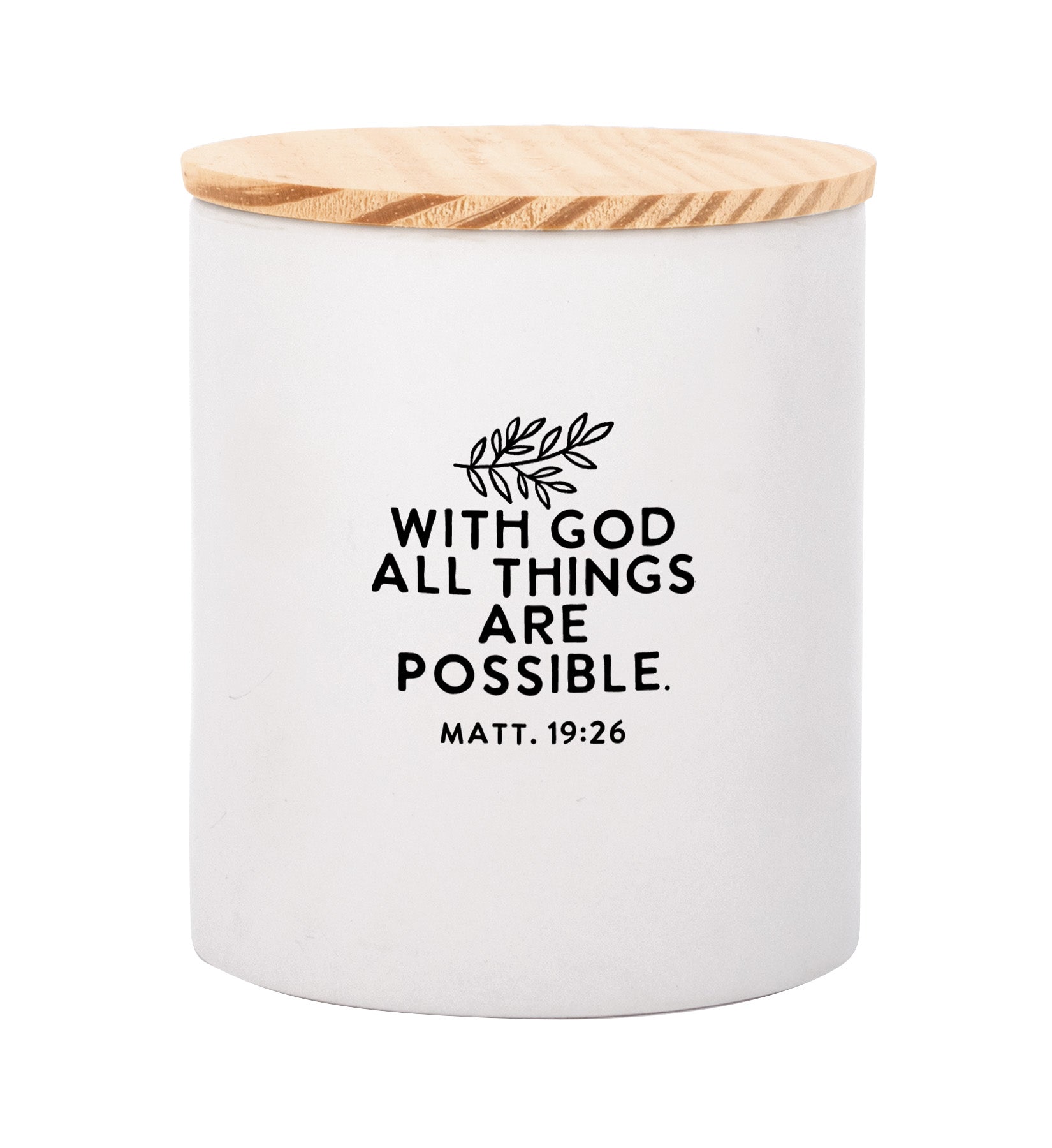 With God Canister with Farmhouse Charm and Pine Wood Lid
