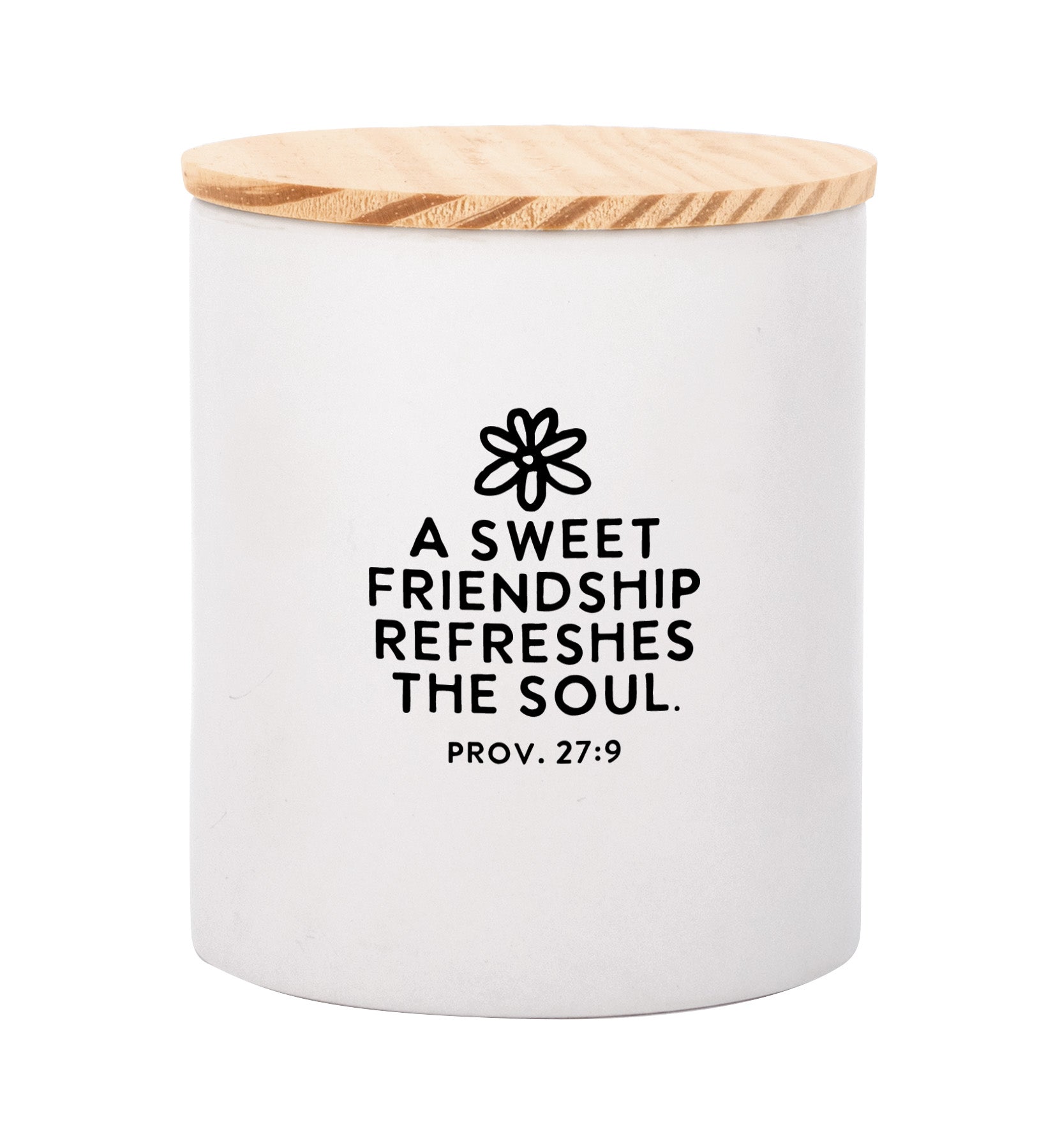 A Sweet Friendship Canister with Farmhouse Charm and Pine Wood Lid