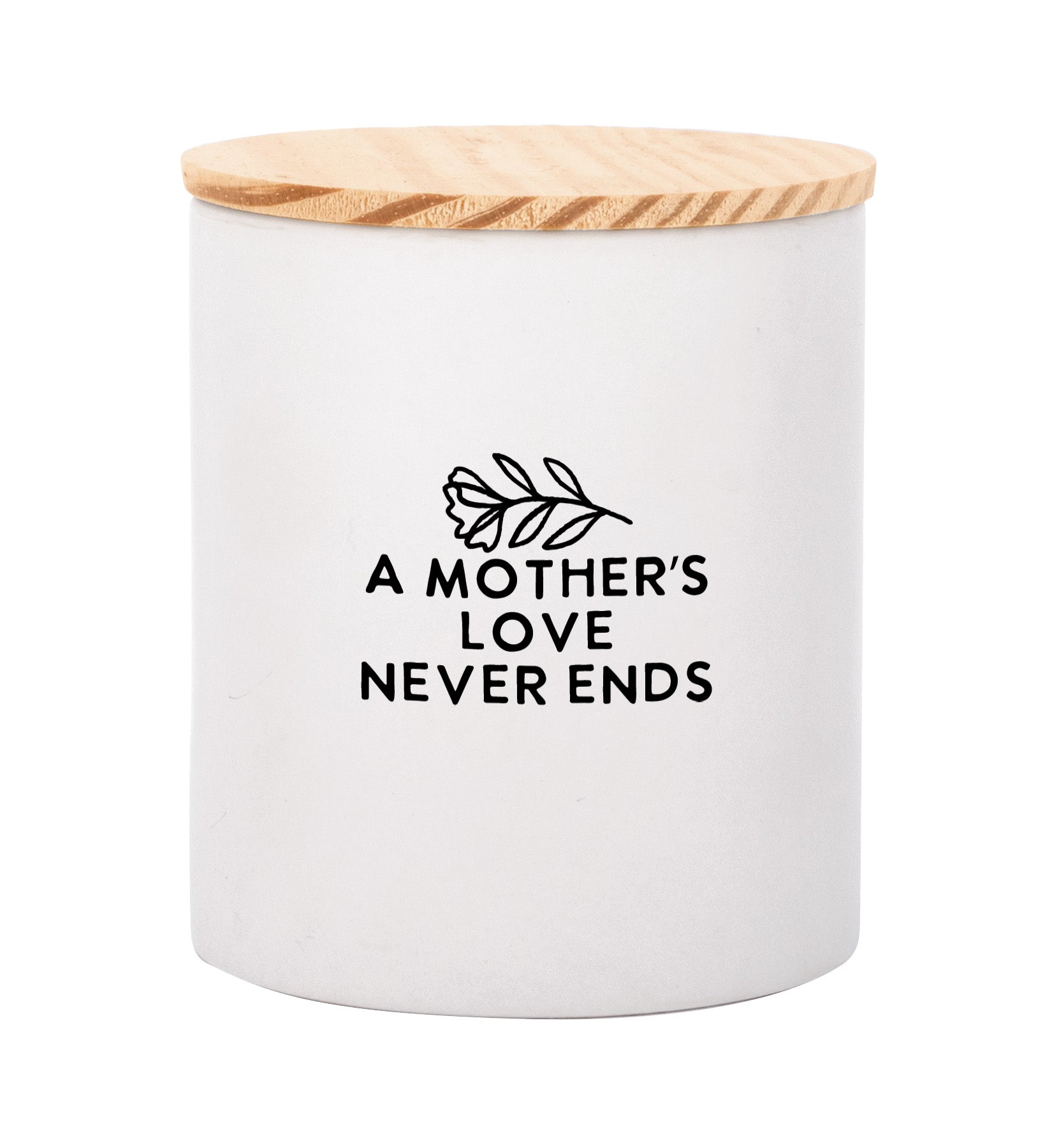 A Mother’s Love Canister with Farmhouse Charm and Pine Wood Lid