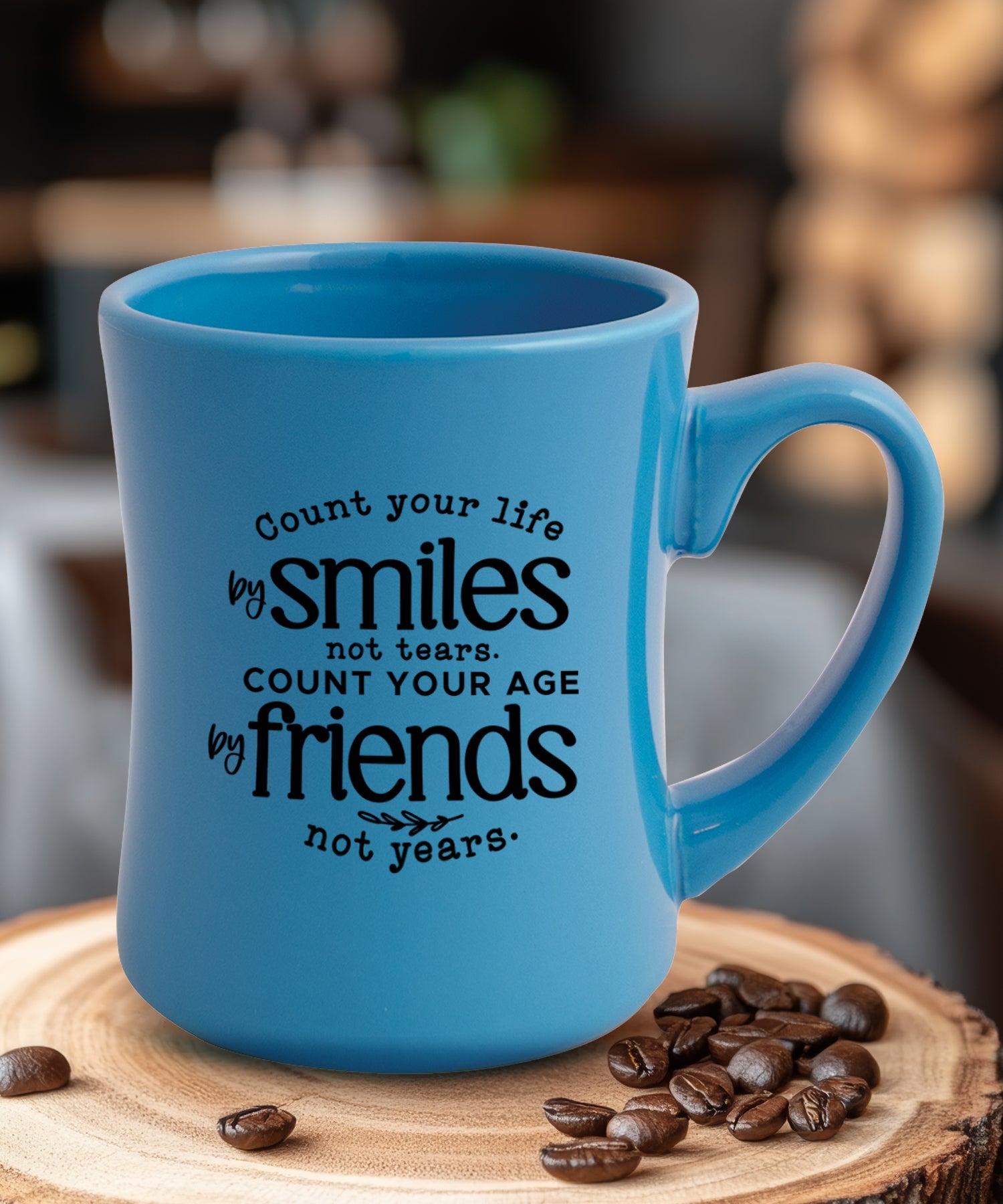Count Your Life by Smiles Coffeehouse Mug - Sturdy, Easy-to-Grip, Concave Design