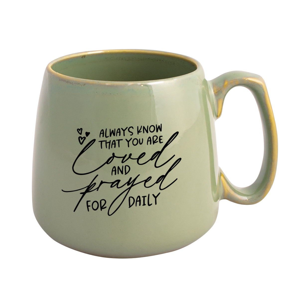 Ceramic mug with a broad base featuring Always Know That.