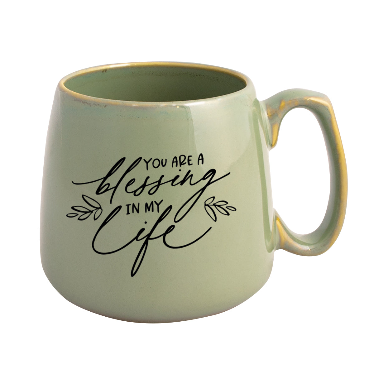 Ceramic mug with a broad base featuring You Are a Blessing.