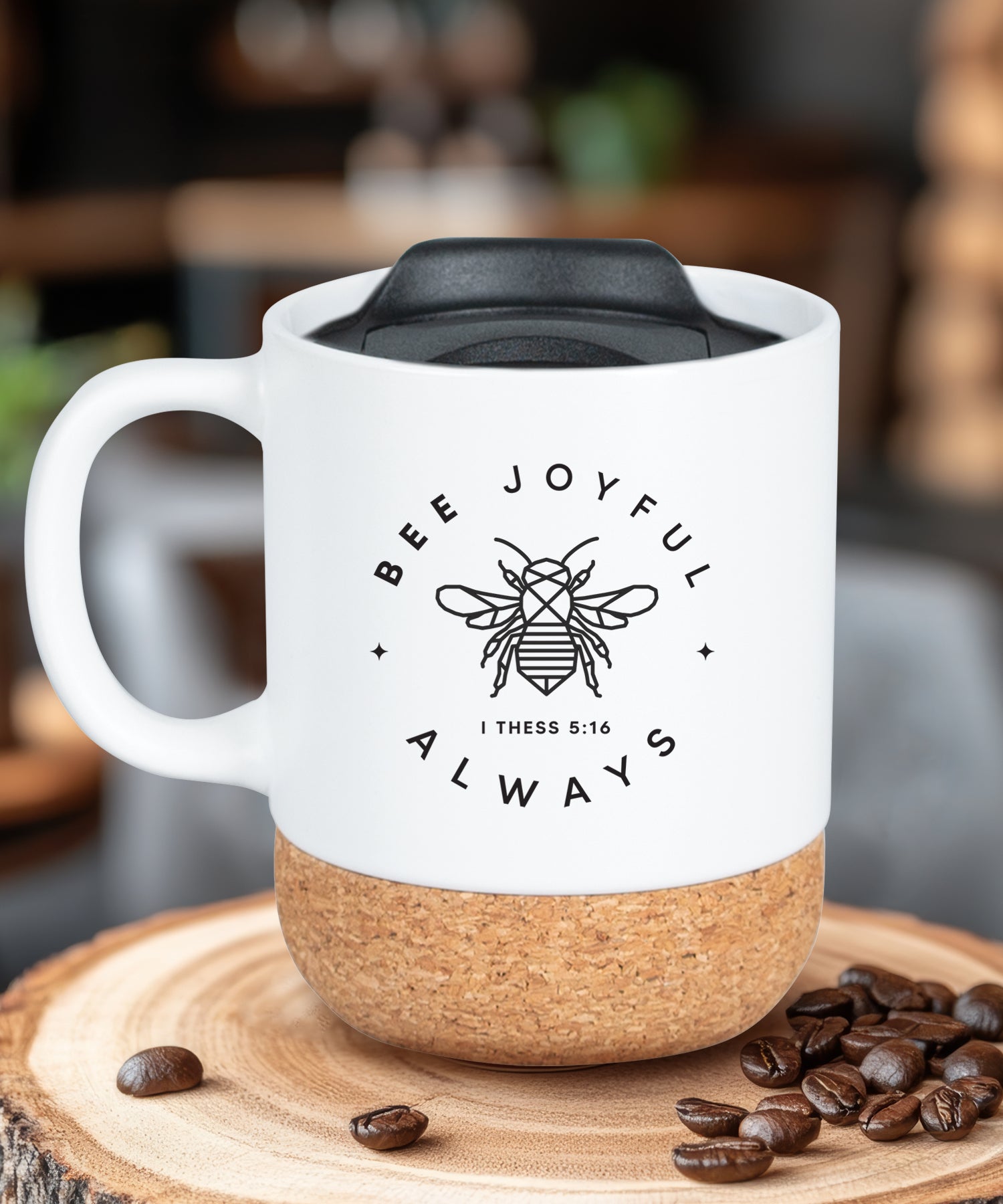 Bee Joyful Cork Bottom Mug