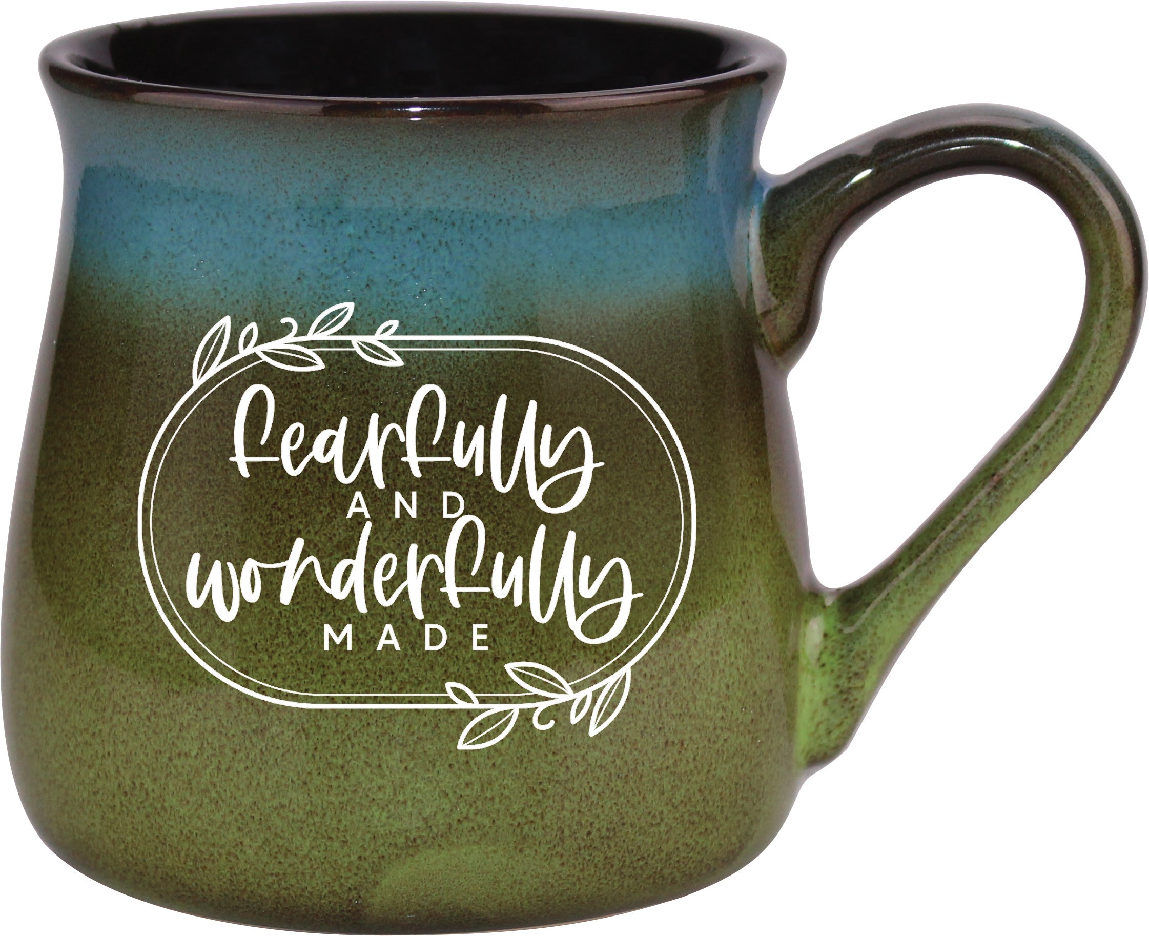 Reactive mug with a unique gradation in color and the inspirational message – Fearfully and Wonderfully.