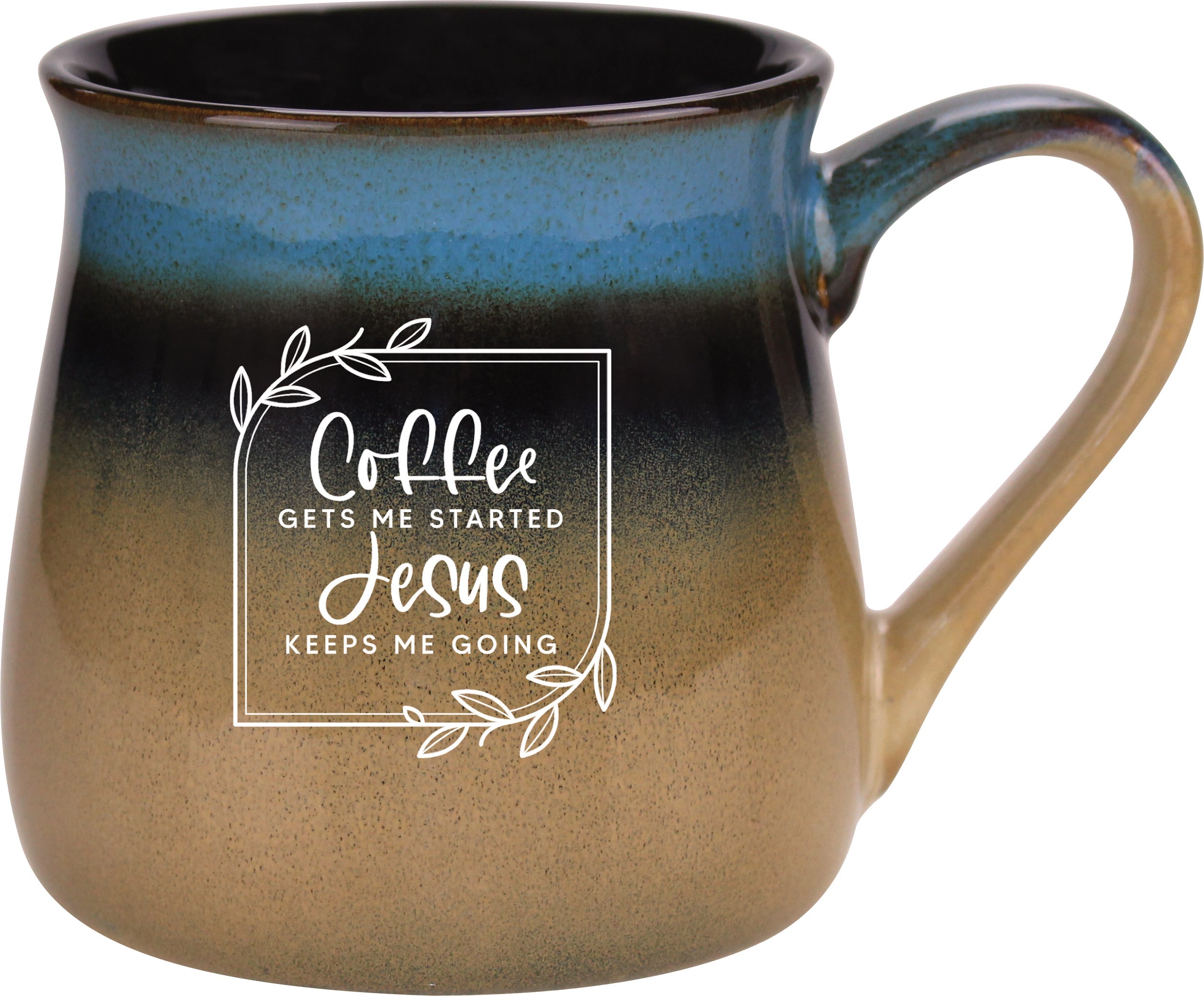 Reactive mug with a unique gradation in color and the inspirational message – Coffee Gets.