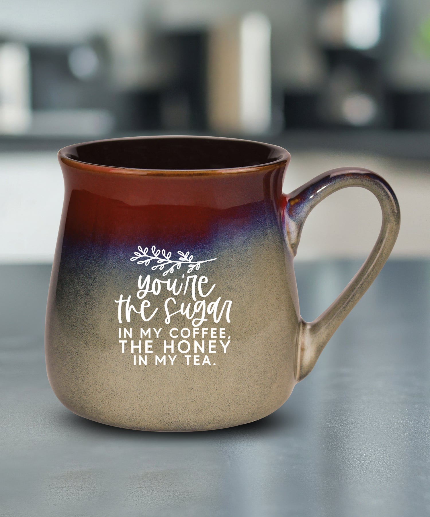 You’re the Sugar reactive glazed ceramic mug with unique color finish and sweet sentimental message, 16 oz