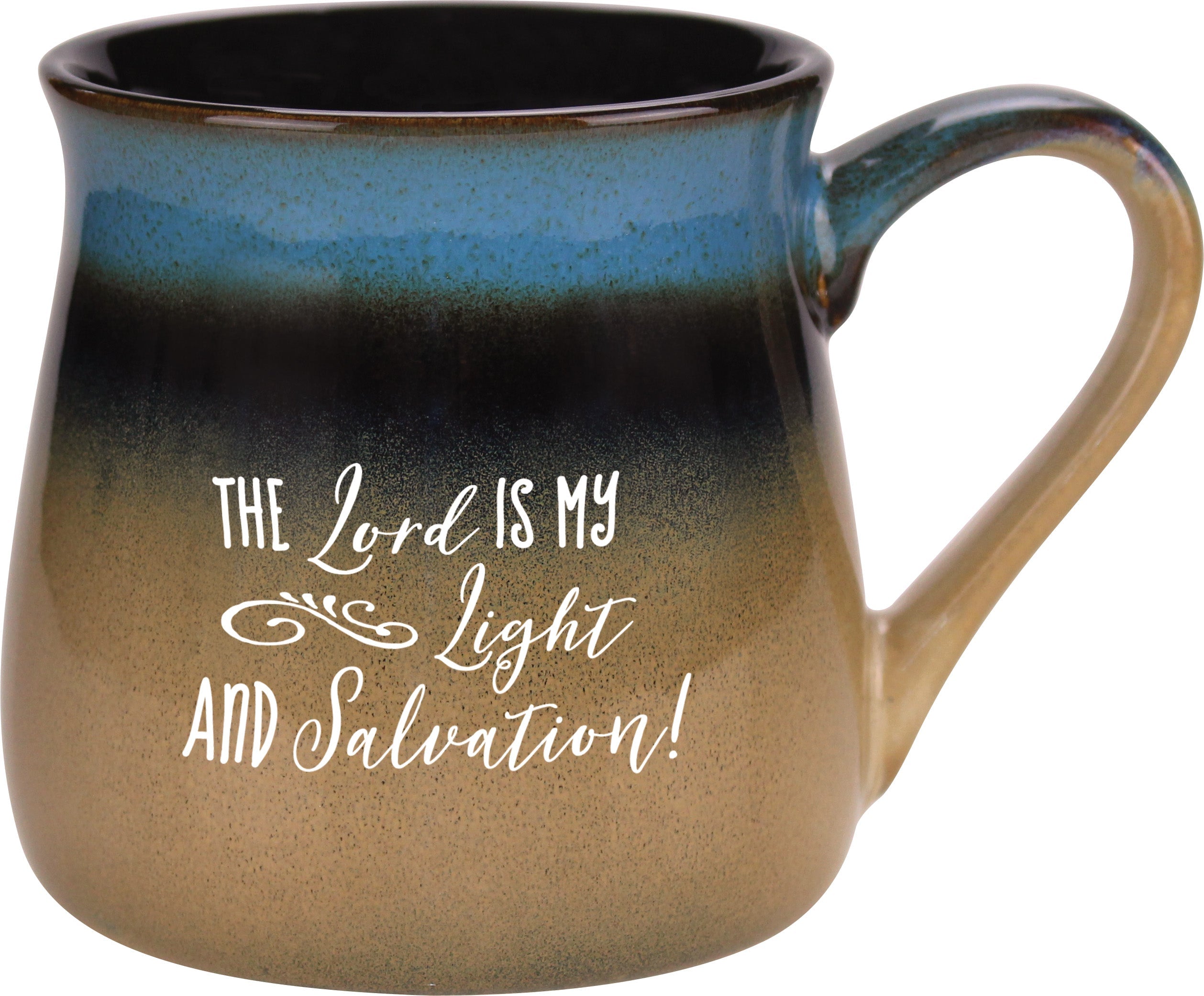 Reactive mug with a unique gradation in color and the inspirational message – The Lord Is My Light.