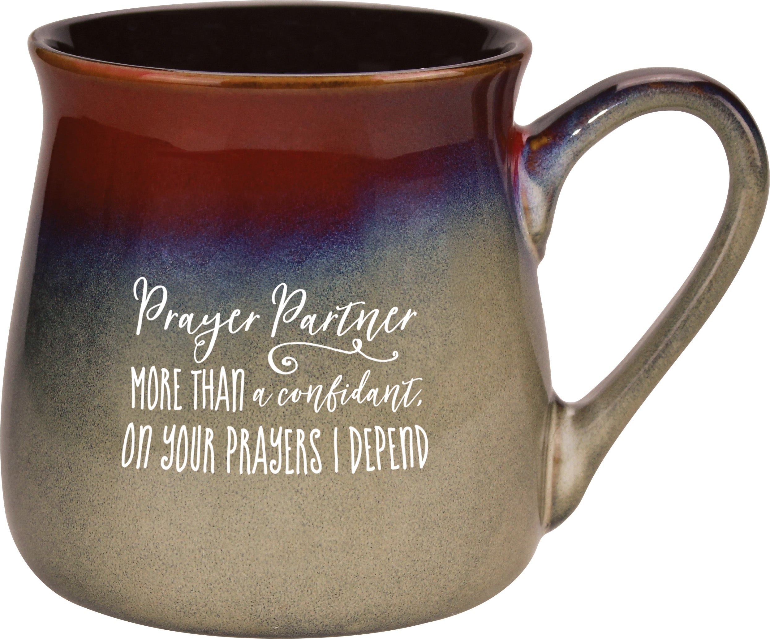 Reactive mug with a unique gradation in color and the inspirational message – Prayer Partner.