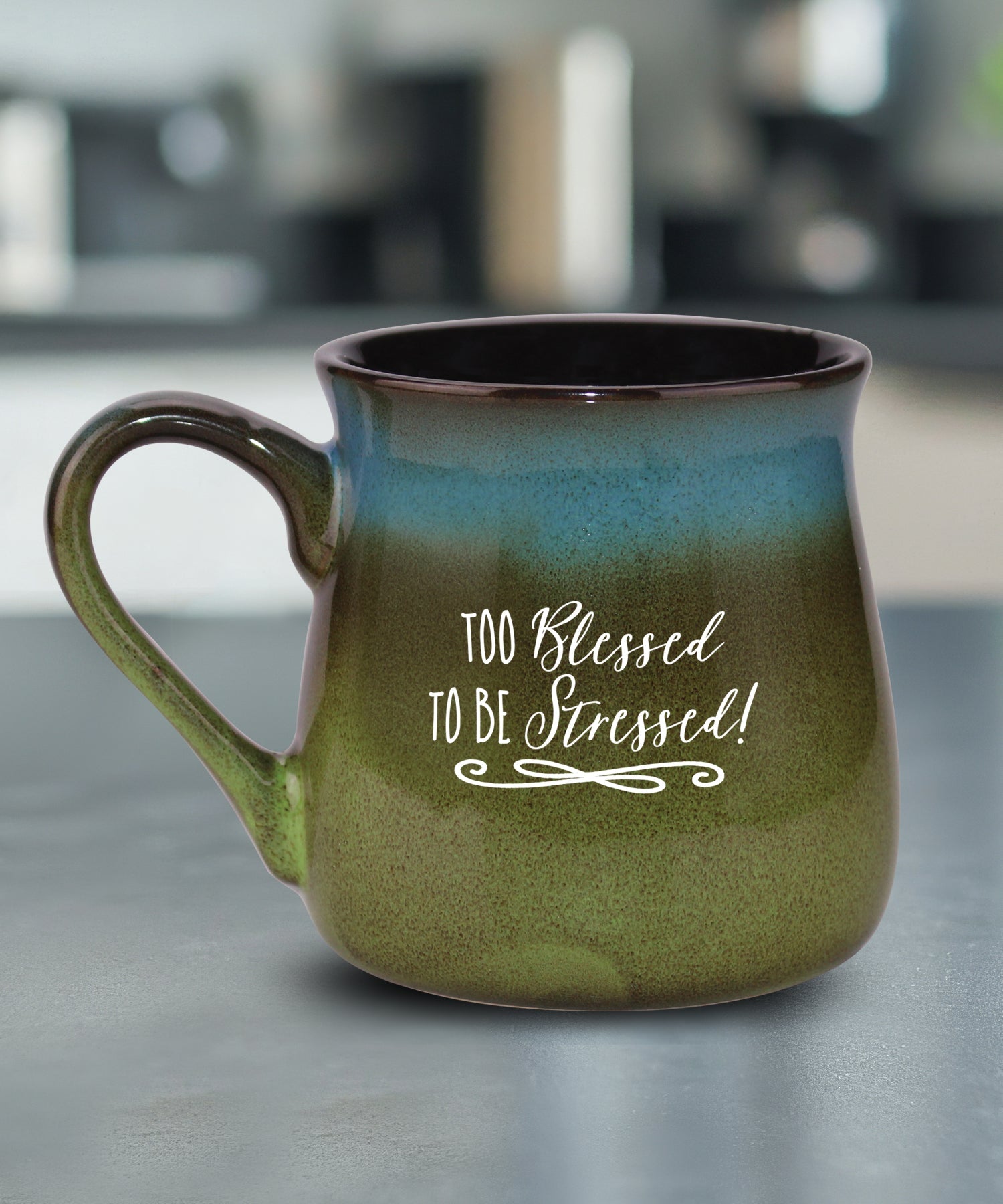 Too Blessed to Be Stressed Reactive Glazed Mug