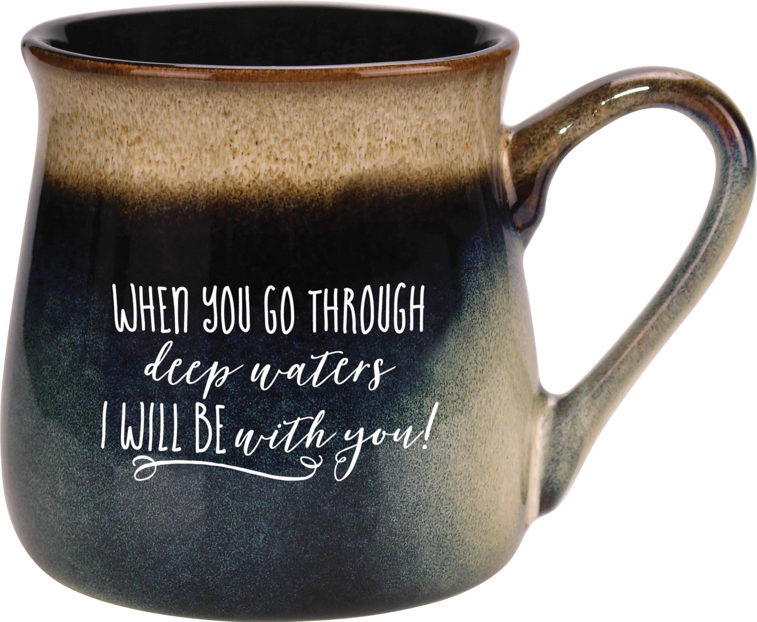 Reactive mug with a unique gradation in color and the inspirational message – When You Go through Deep.