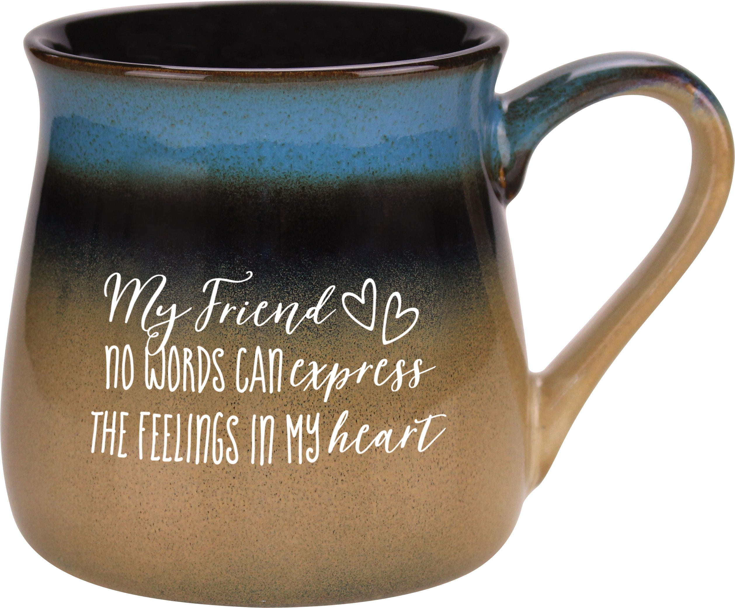Reactive mug with a unique gradation in color and the inspirational message – My Friend.