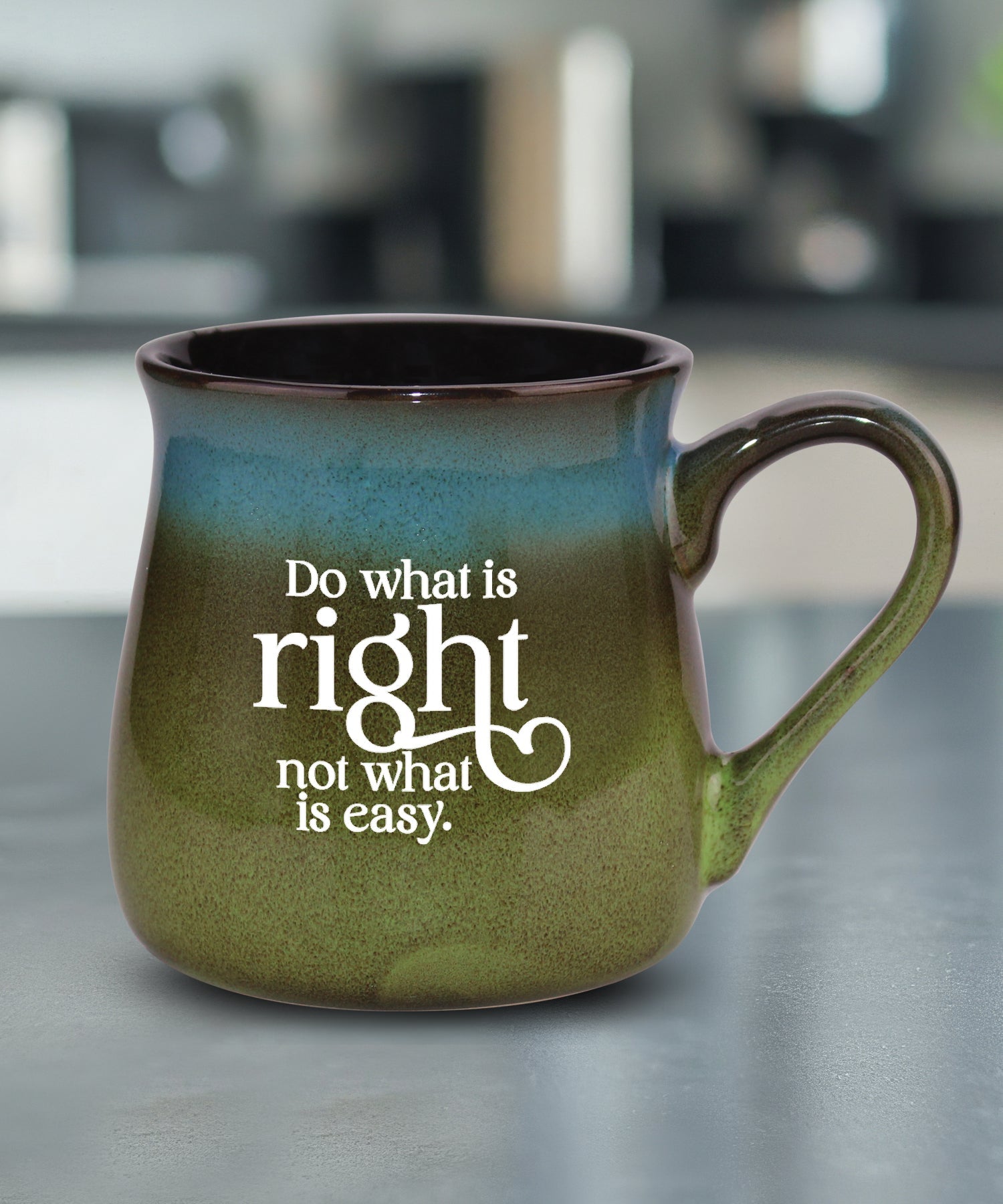 Do What Is Right reactive glazed ceramic mug with unique color finish and motivational inspirational message, 16 oz