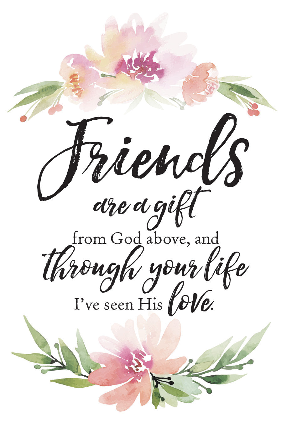 Friends Are a Gift 6x9 MDF Plaque with Inspirational Verse and Pastel Full-Color Design from the Woodland Grace Collection