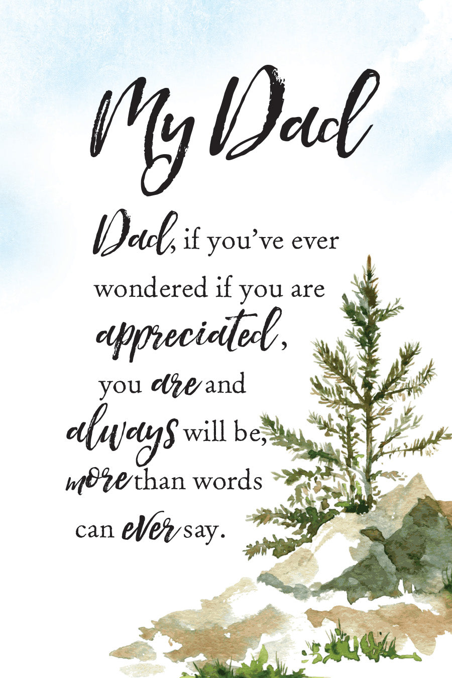 My Dad 6x9 MDF Plaque with Inspirational Verse and Pastel Full-Color Design from the Woodland Grace Collection
