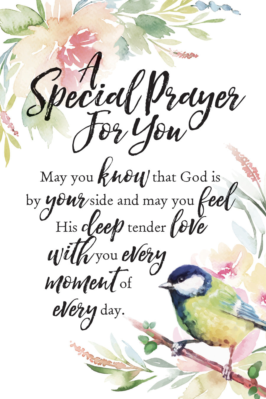 A Special Prayer for You 6x9 MDF Plaque with Inspirational Verse and Pastel Full-Color Design from the Woodland Grace Collection