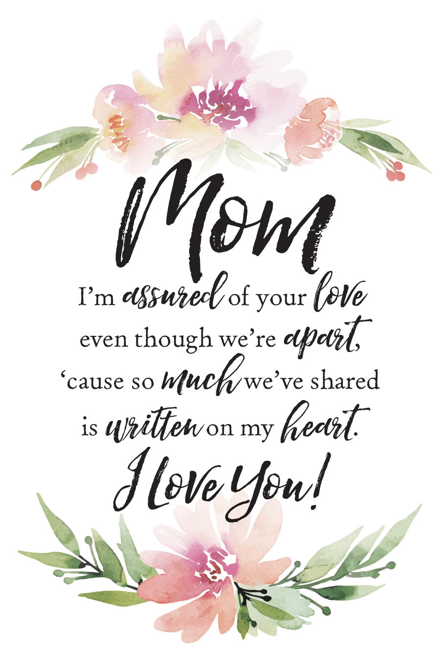 Mom 6x9 MDF Plaque with Inspirational Verse and Pastel Full-Color Design from the Woodland Grace Collection