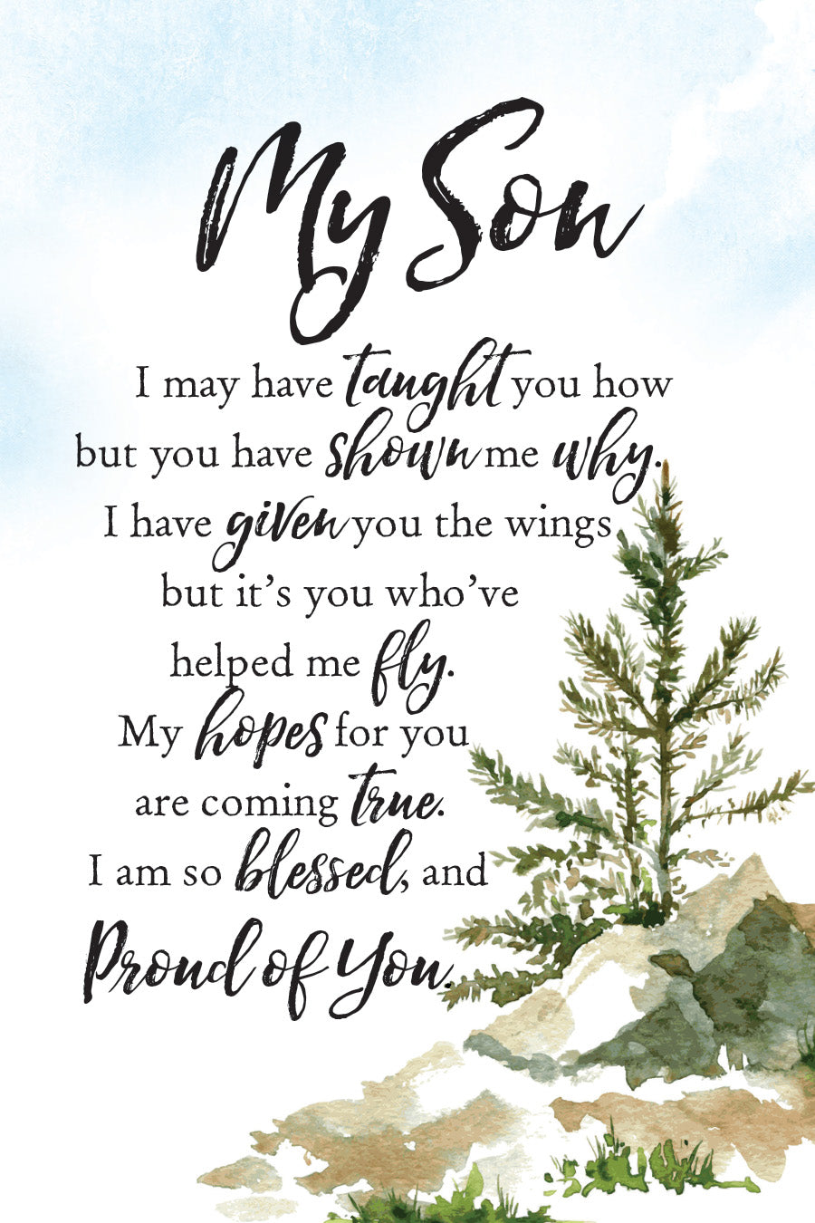 My Son 6x9 MDF Plaque with Inspirational Verse and Pastel Full-Color Design from the Woodland Grace Collection