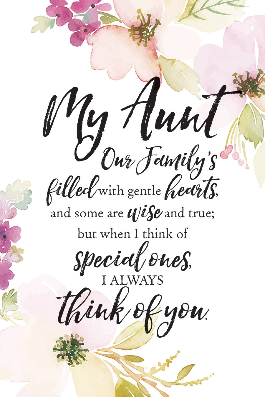 My Aunt 6x9 MDF Plaque with Inspirational Verse and Pastel Full-Color Design from the Woodland Grace Collection