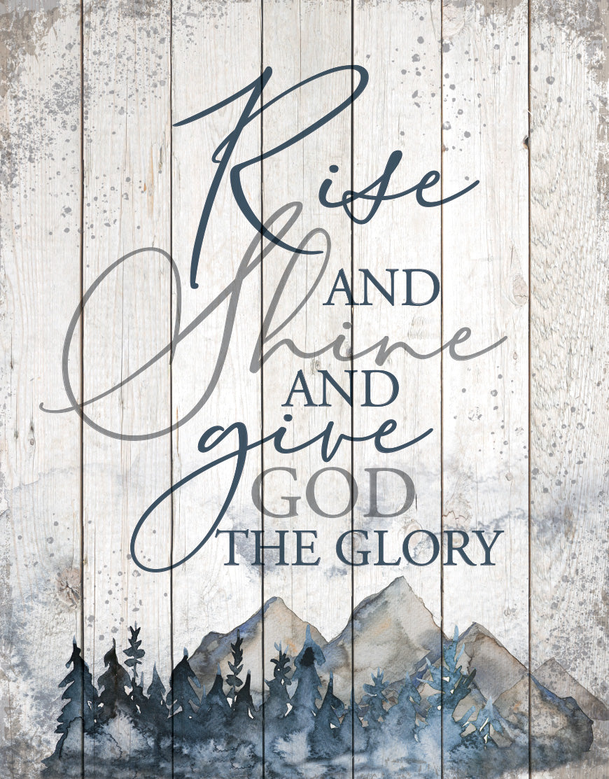 Rise and Shine 11x15 MDF Statement Board has an inspiring sentiment and a reclaimed wood look in farmhouse style.