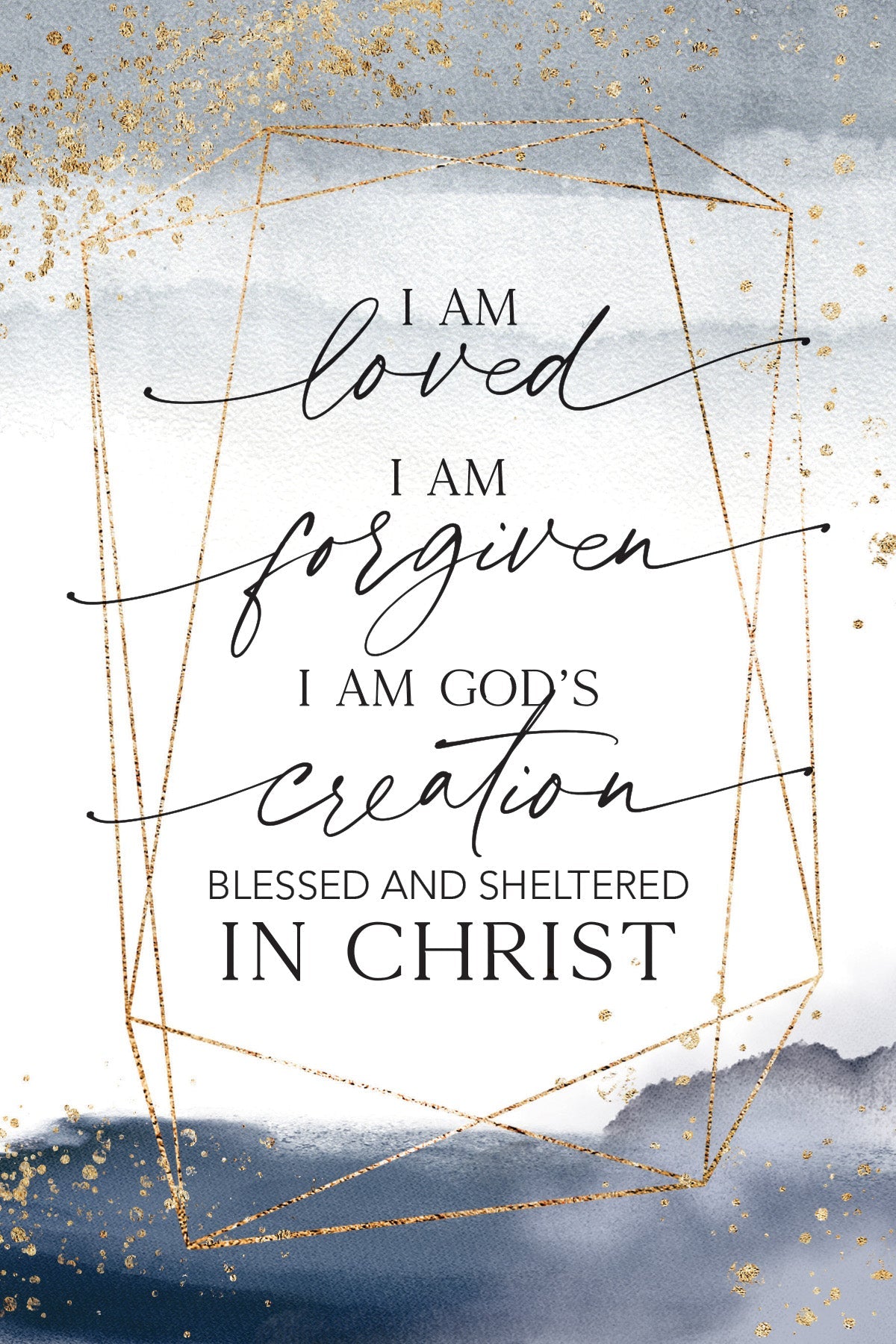 I Am Loved 6x9 MDF Plaque with neutral tones, watercolor design, and inspirational verse