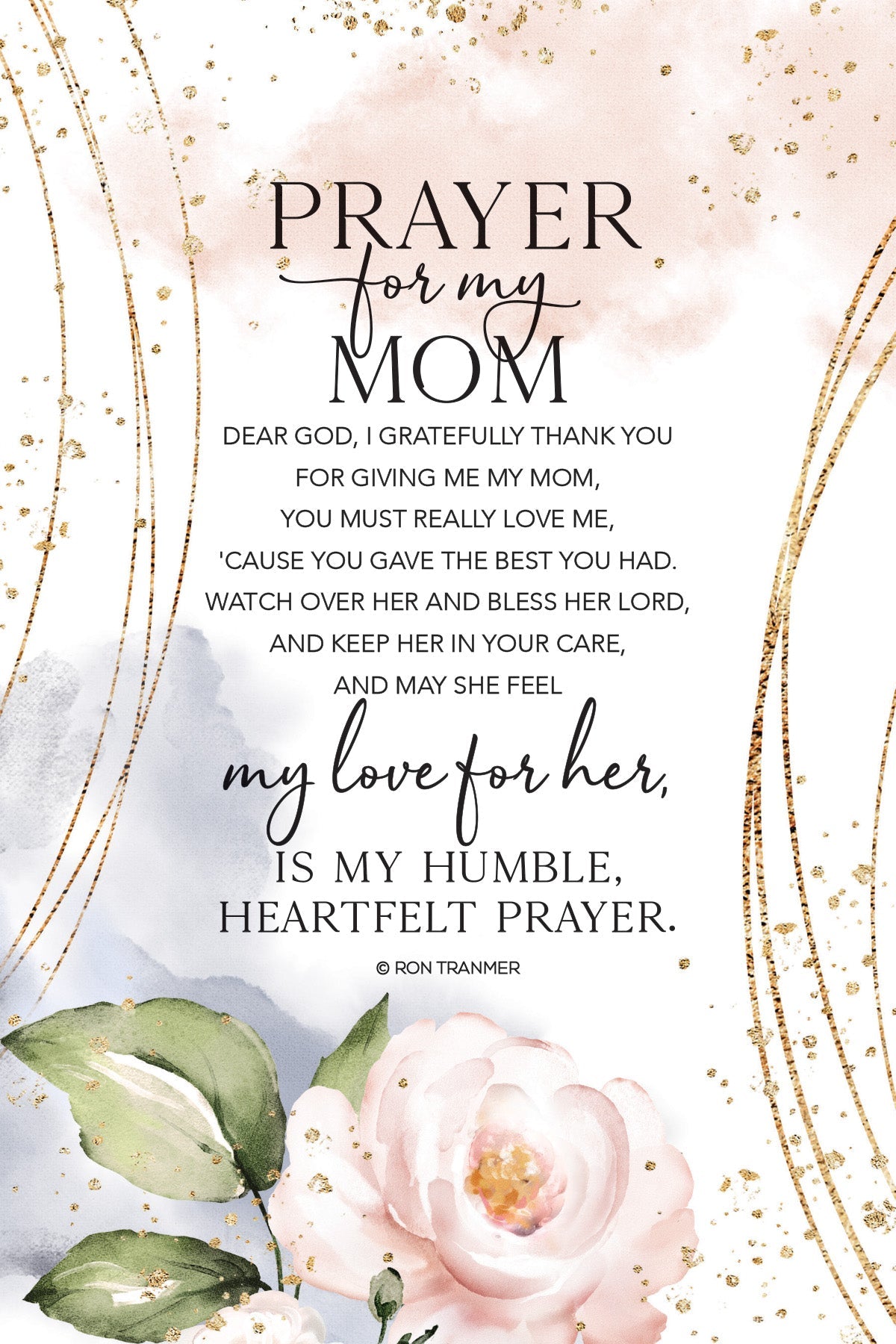 When Prayer for My Mom 6x9 MDF Plaque with neutral tones, watercolor design, and inspirational verse