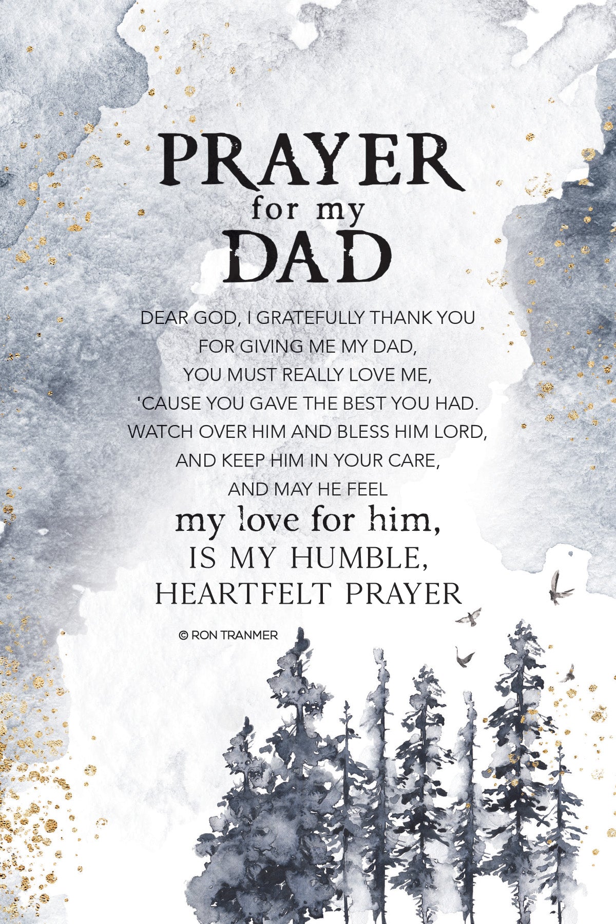 When Prayer for My Dad 6x9 MDF Plaque with neutral tones, watercolor design, and inspirational verse
