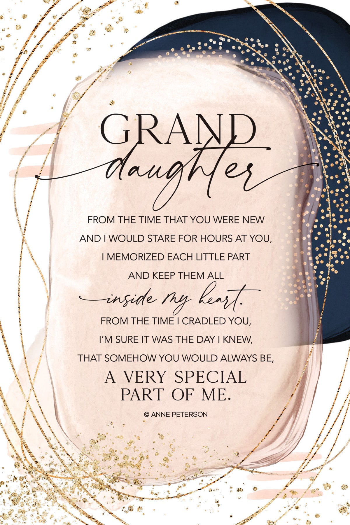 Granddaughter 6x9 MDF Plaque with neutral tones, watercolor design, and inspirational verse