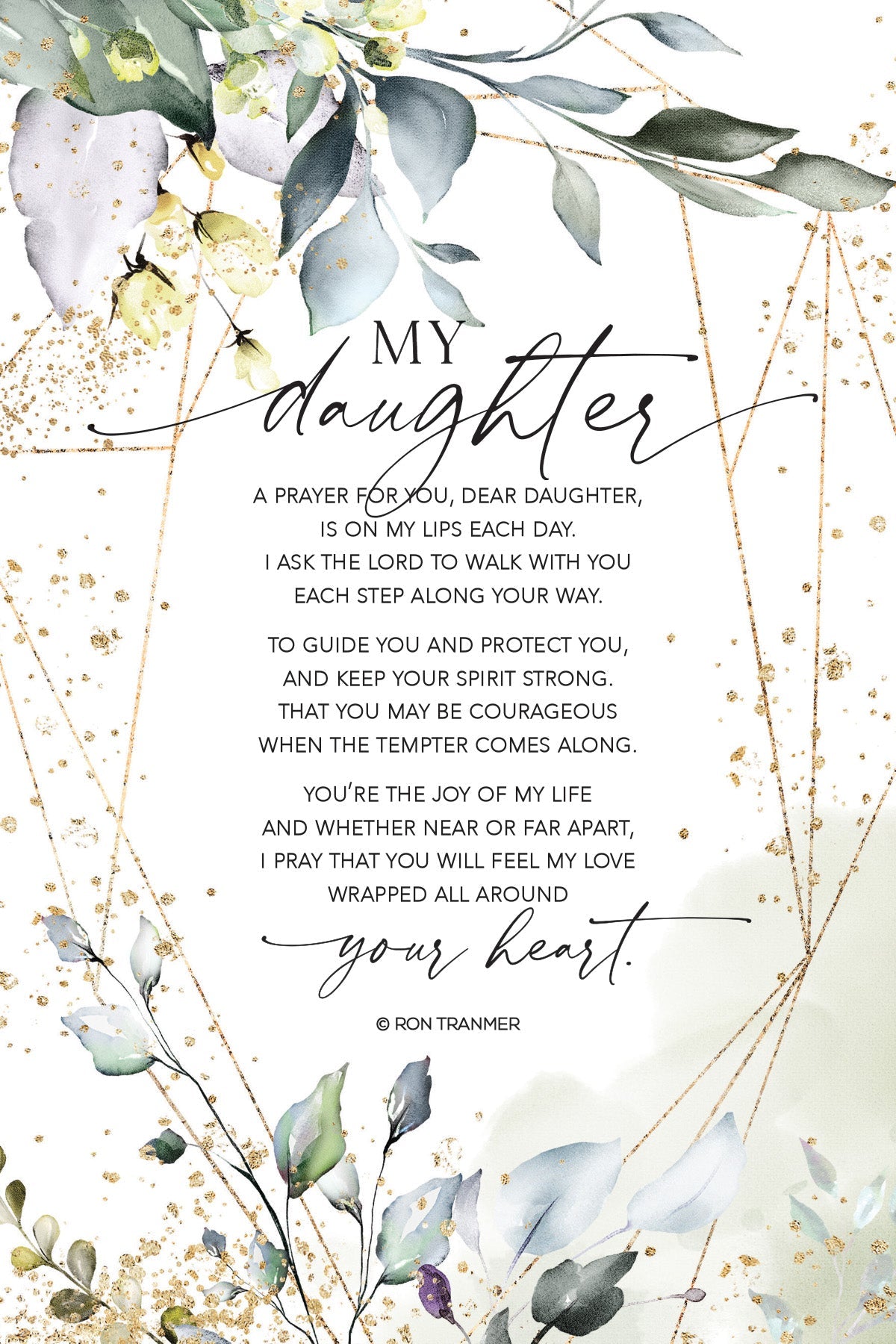 My Daughter 6x9 MDF Plaque with neutral tones, watercolor design, and inspirational verse
