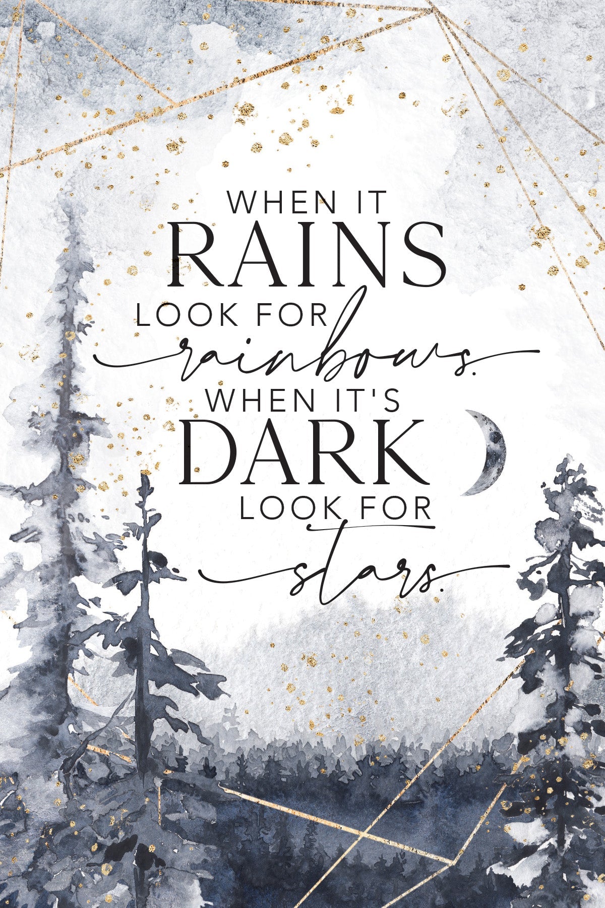 When It Rains 6x9 MDF Plaque with neutral tones, watercolor design, and inspirational verse