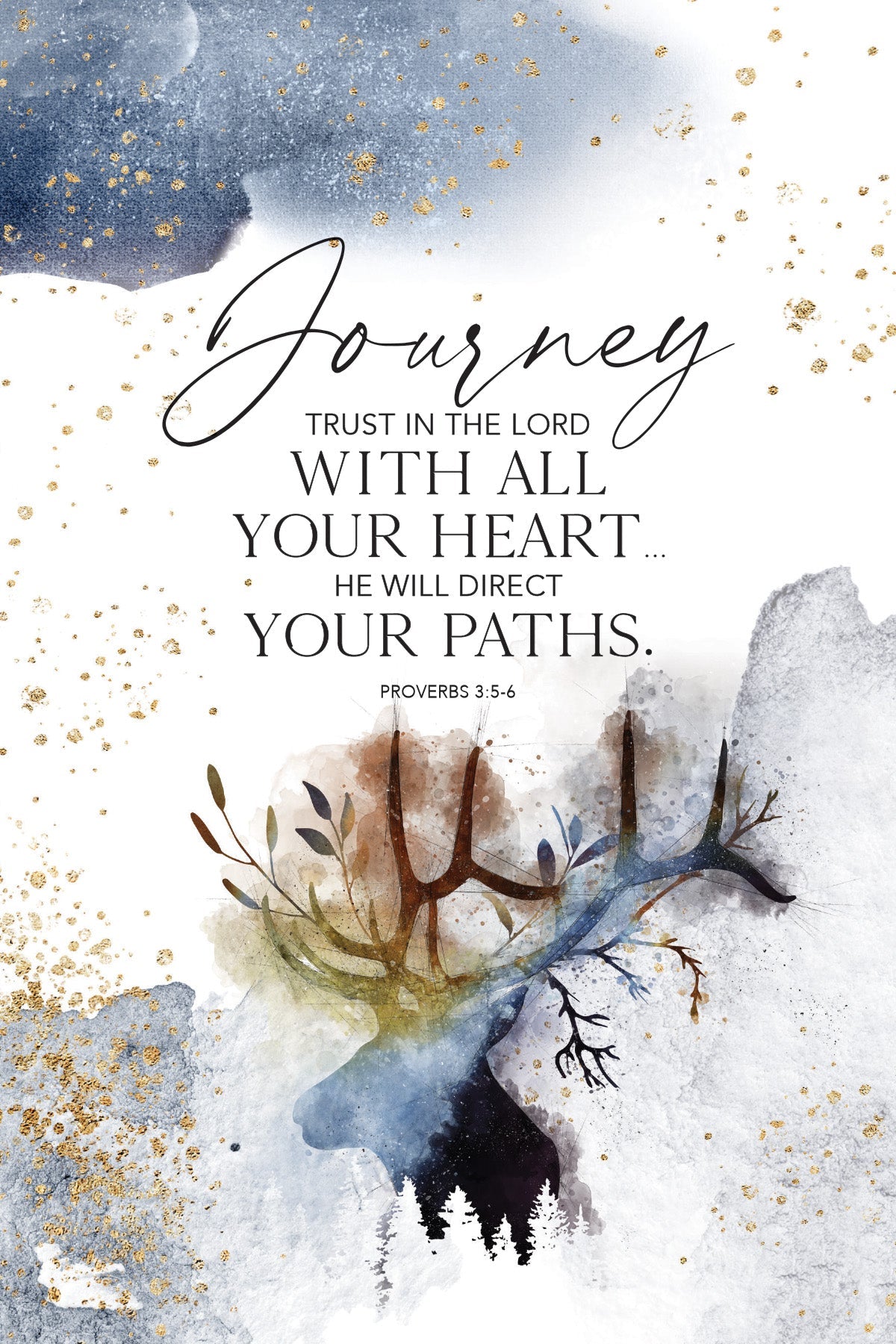 Journey 6x9 MDF Plaque with neutral tones, watercolor design, and inspirational verse