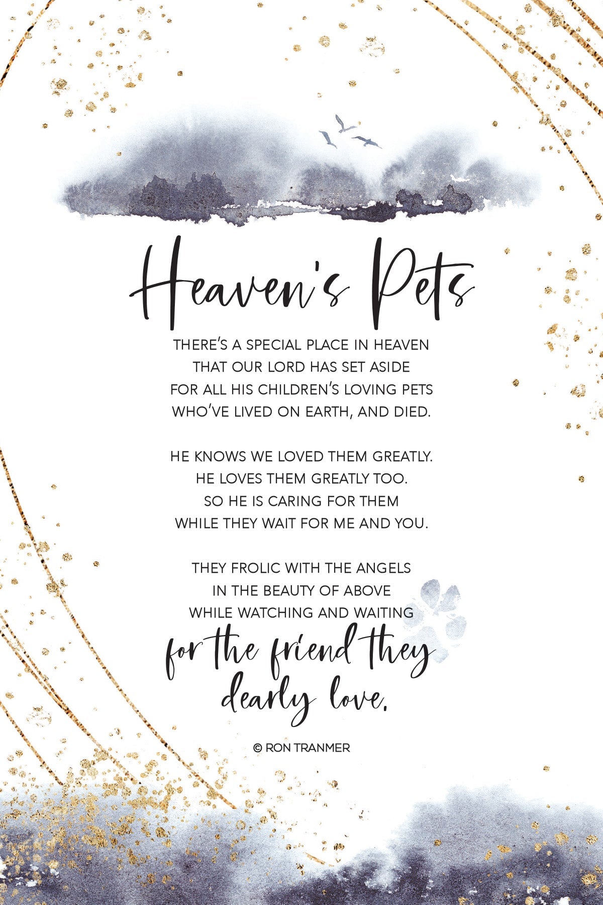 Heaven’s Pets 6x9 MDF Plaque with neutral tones, watercolor design, and inspirational verse