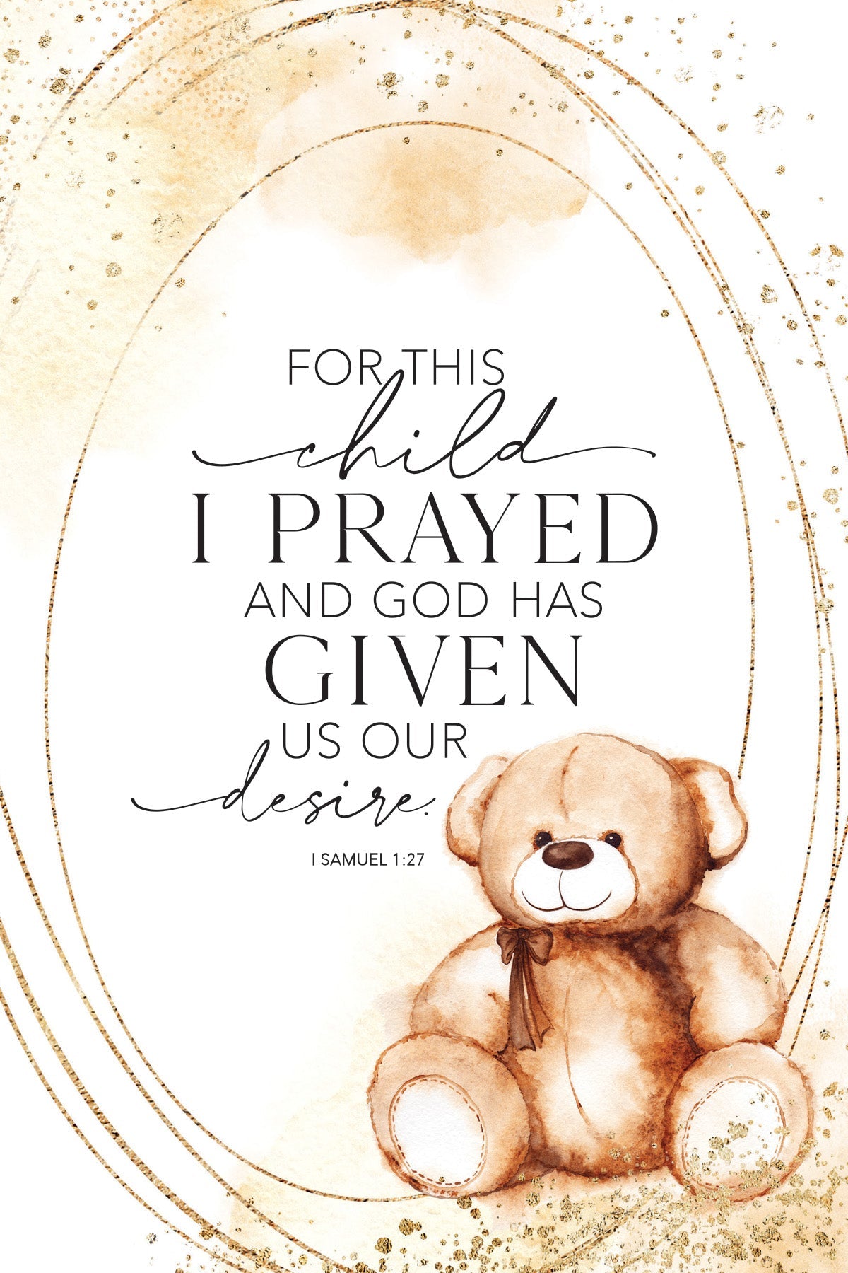 For This Child 6x9 MDF Plaque with neutral tones, watercolor design, and inspirational verse
