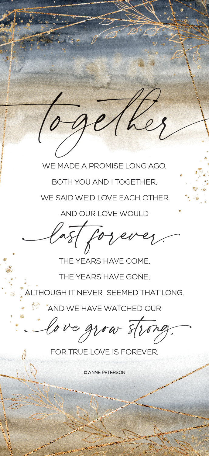 Together 5x12 MDF Statement Board - MDF wood decor featuring a full-color printed design, modern neutral colors, sleek black edge, and keyhole for easy hanging.