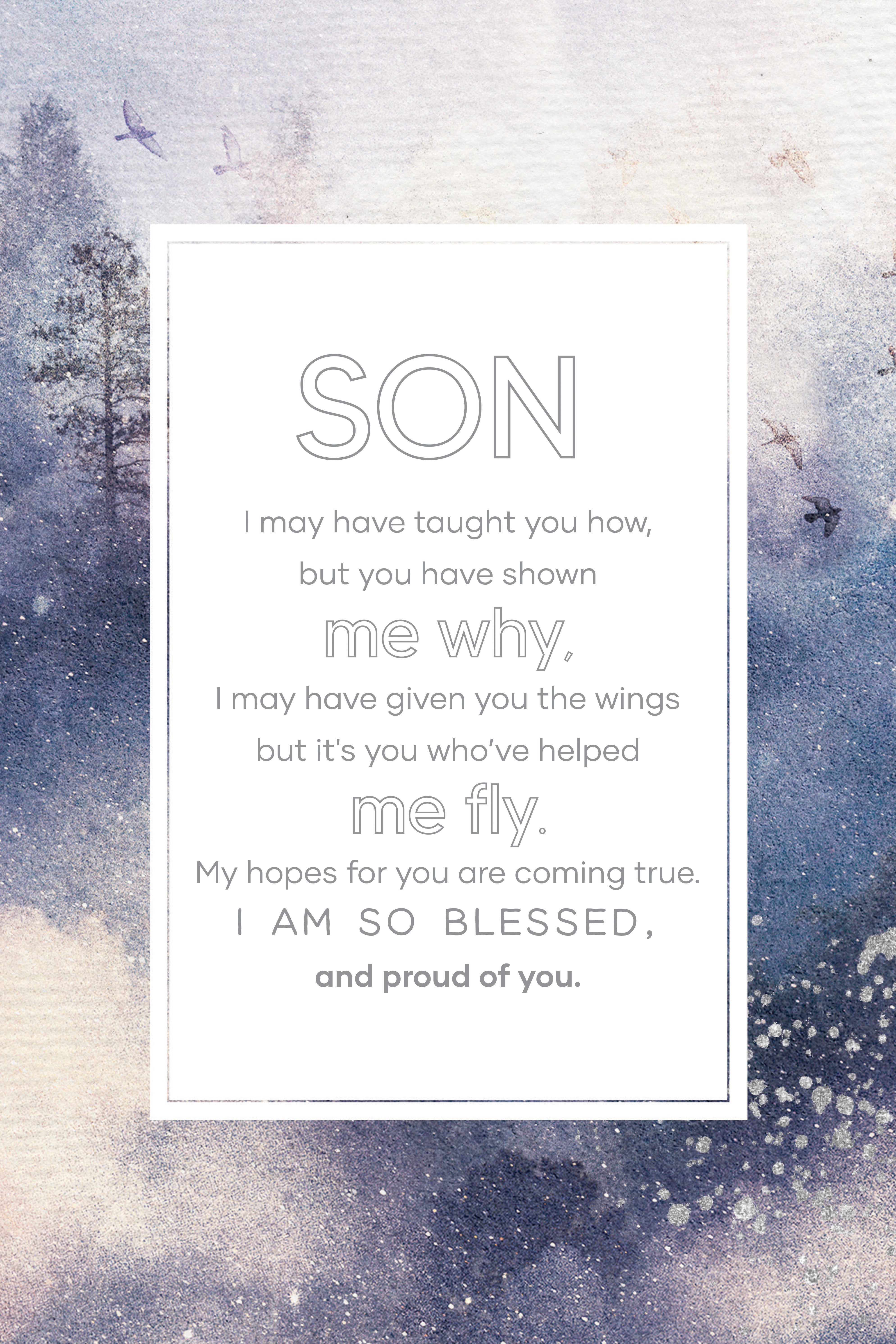 Son 6x9 MDF Plaque with modern design, silver edge, and inspirational verse