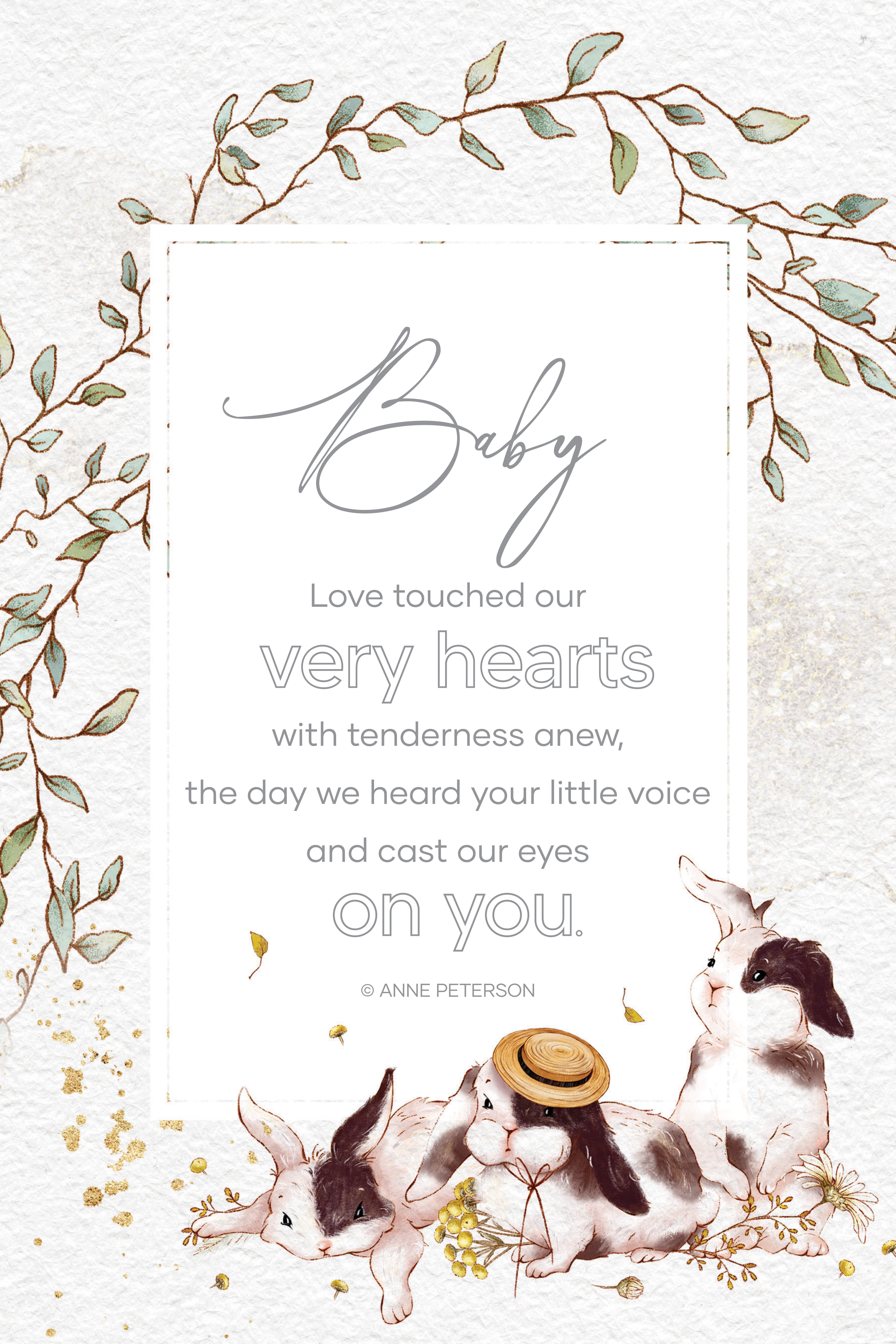 Baby 6x9 MDF Plaque with modern design, silver edge, and inspirational verse