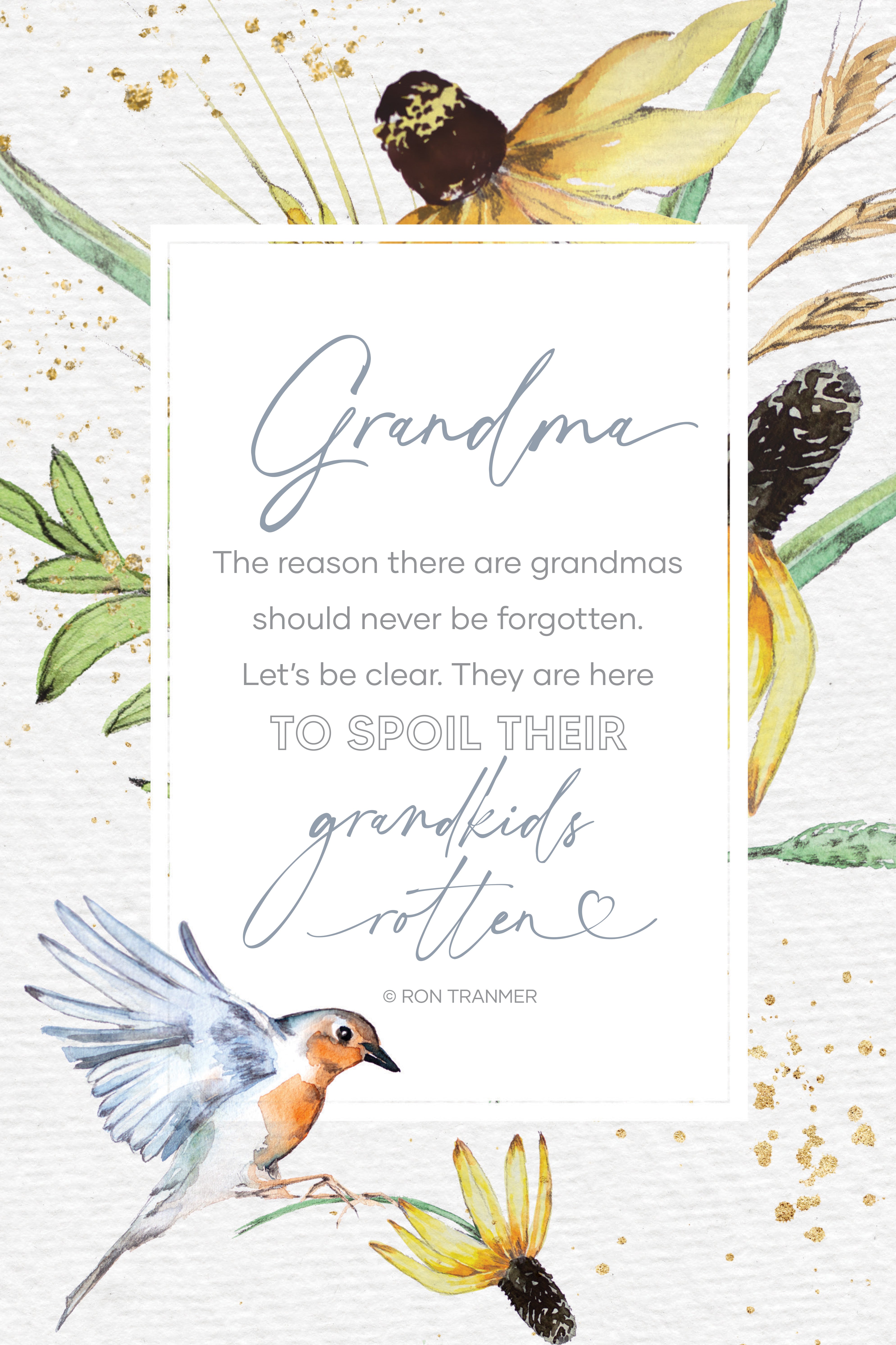 Grandma 6x9 MDF Plaque with modern design, silver edge, and inspirational verse