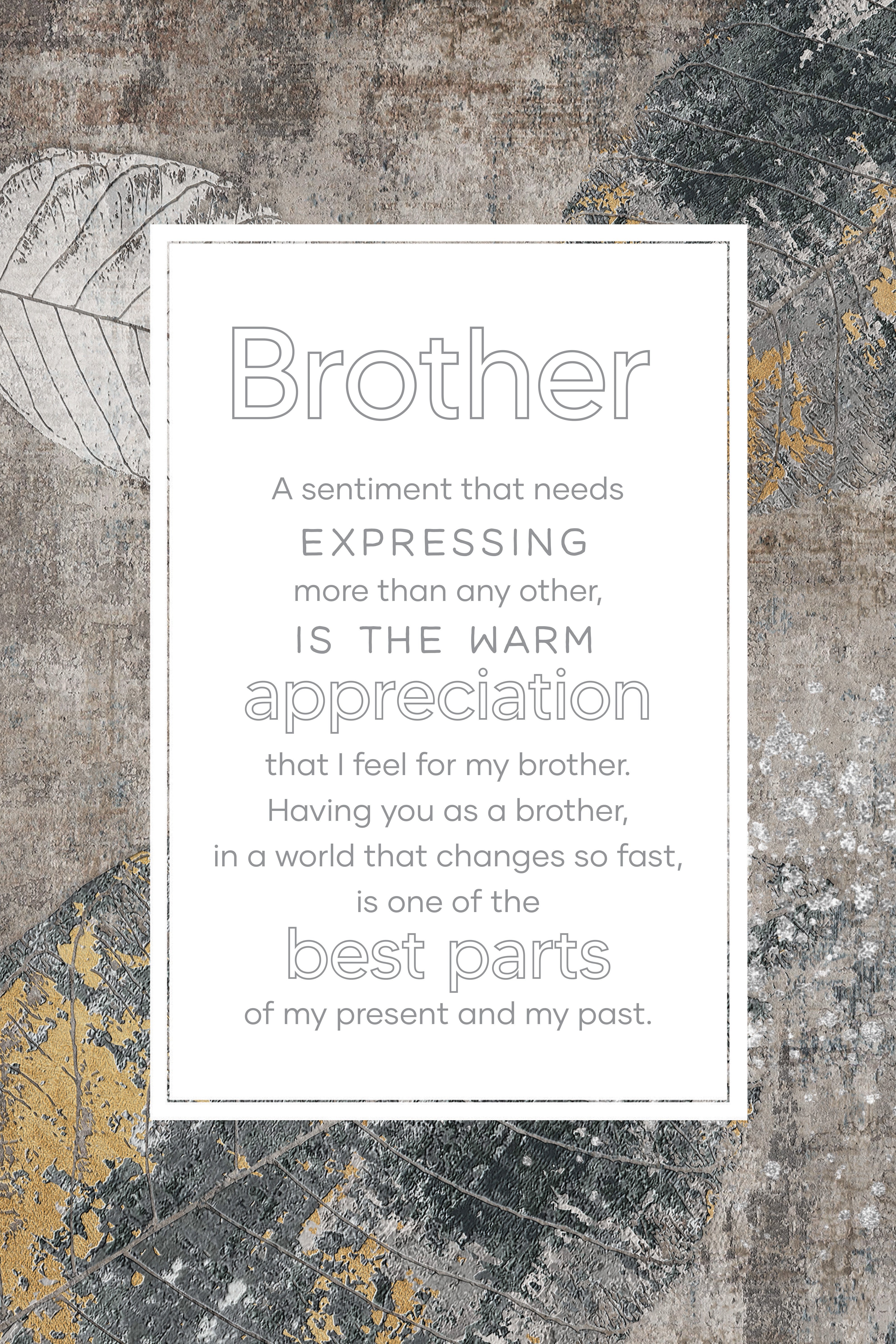 Brother 6x9 MDF Plaque with modern design, silver edge, and inspirational verse