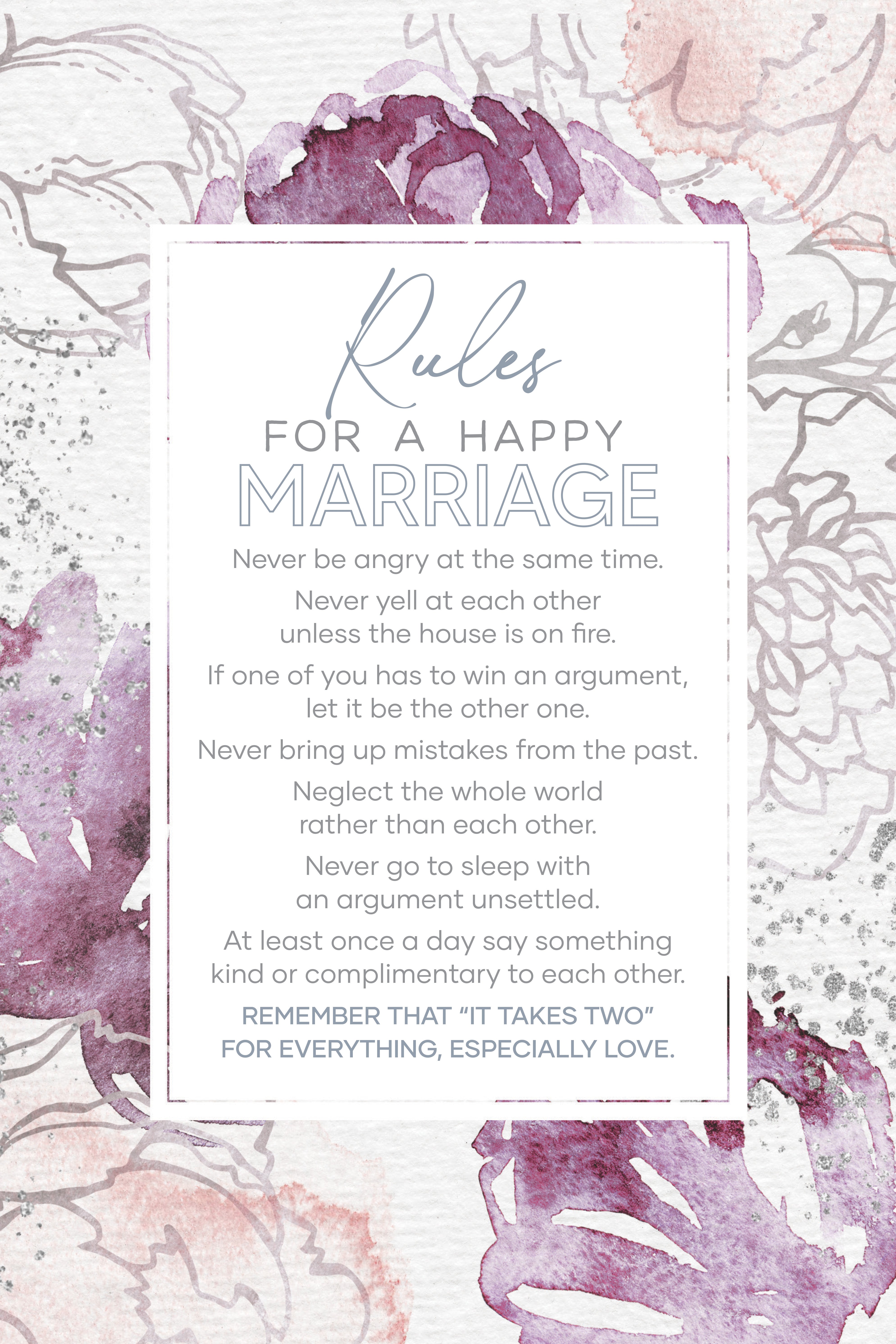 Rules for Happy Marriage 6x9 MDF Plaque