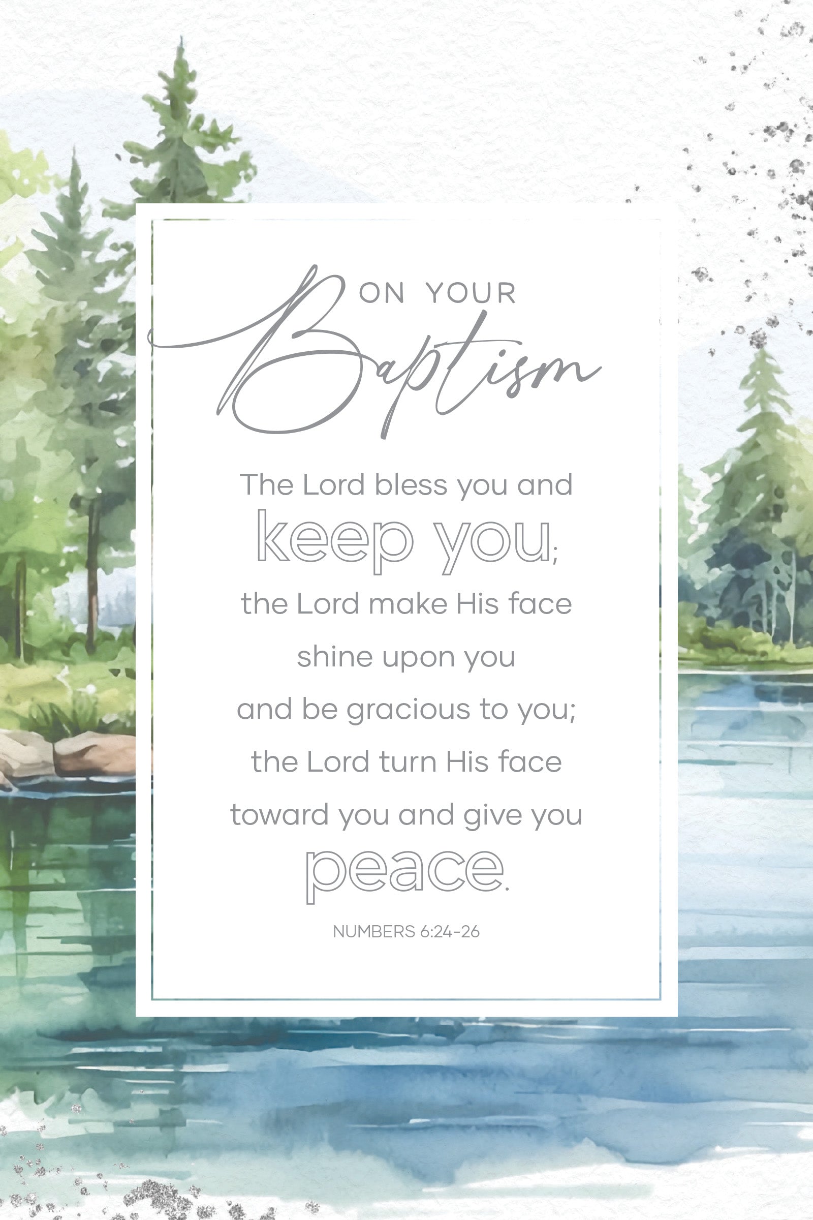 On Your Baptism 6x9 MDF Plaque with modern design, silver edge, and inspirational verse